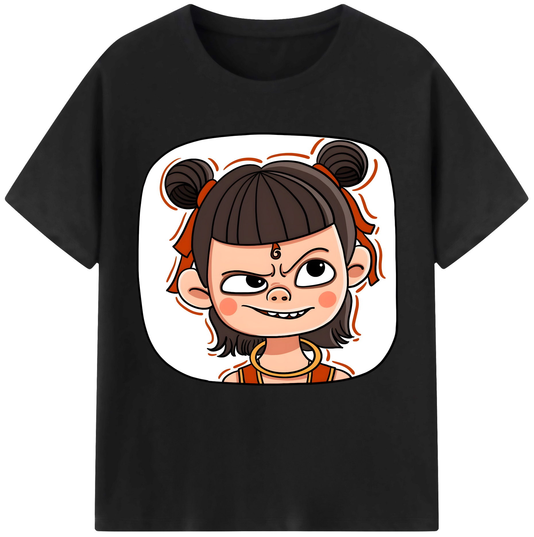 （画像用） Ne Zha 2 ナタ 魔童の大暴れ レディースカジュアルプリントTシャツ（綿100％）