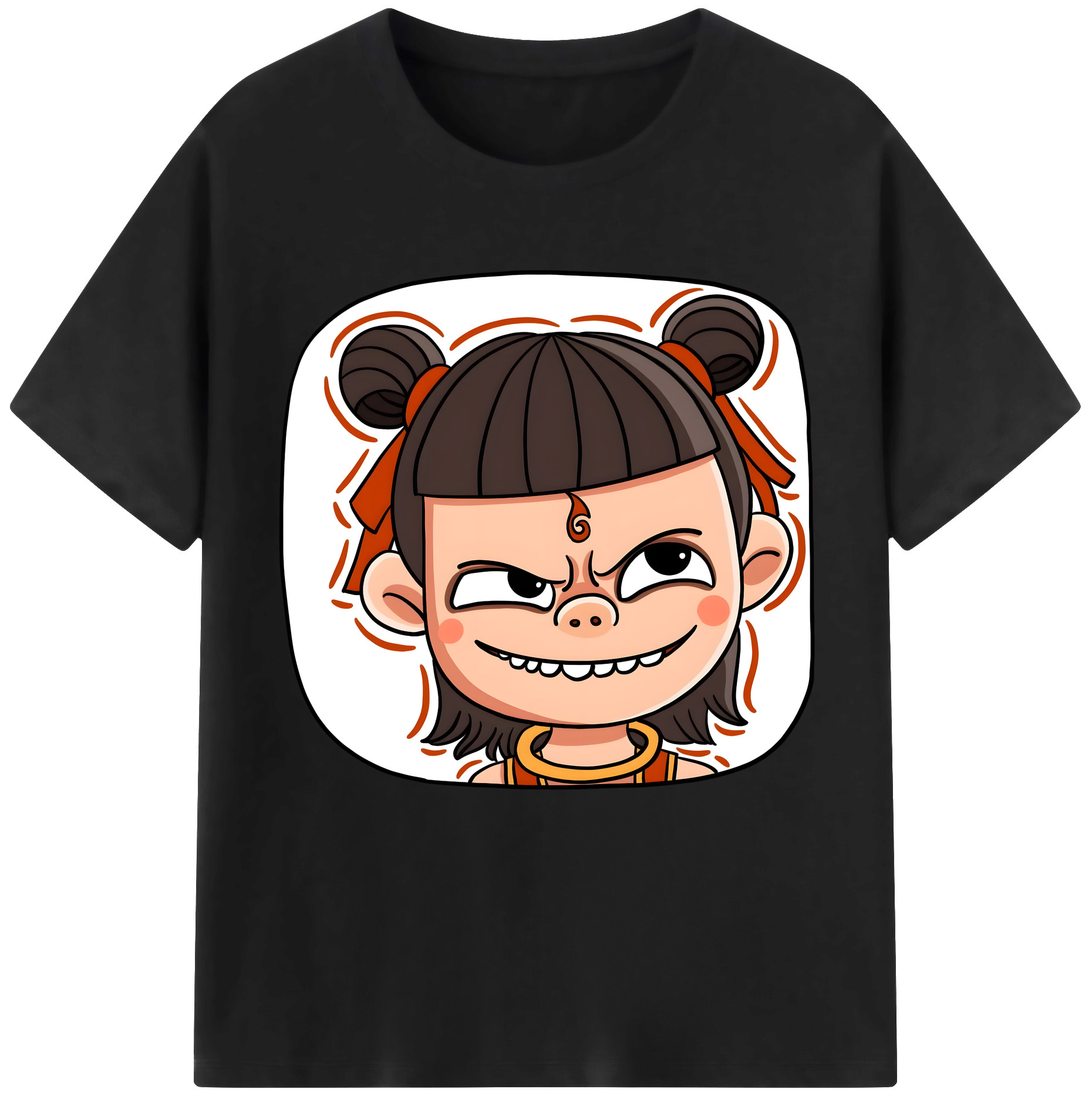 （画像用） Ne Zha 2 ナタ 魔童の大暴れ レディースカジュアルプリントTシャツ（綿100％）