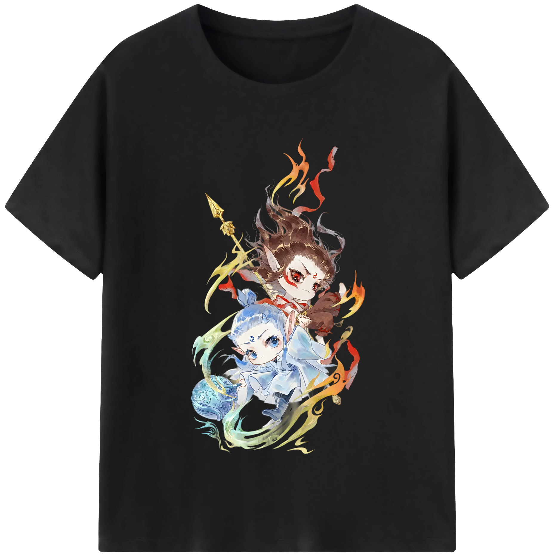 （画像用） Ne Zha 2 ナタ 魔童の大暴れ レディースカジュアルプリントTシャツ（綿100％）