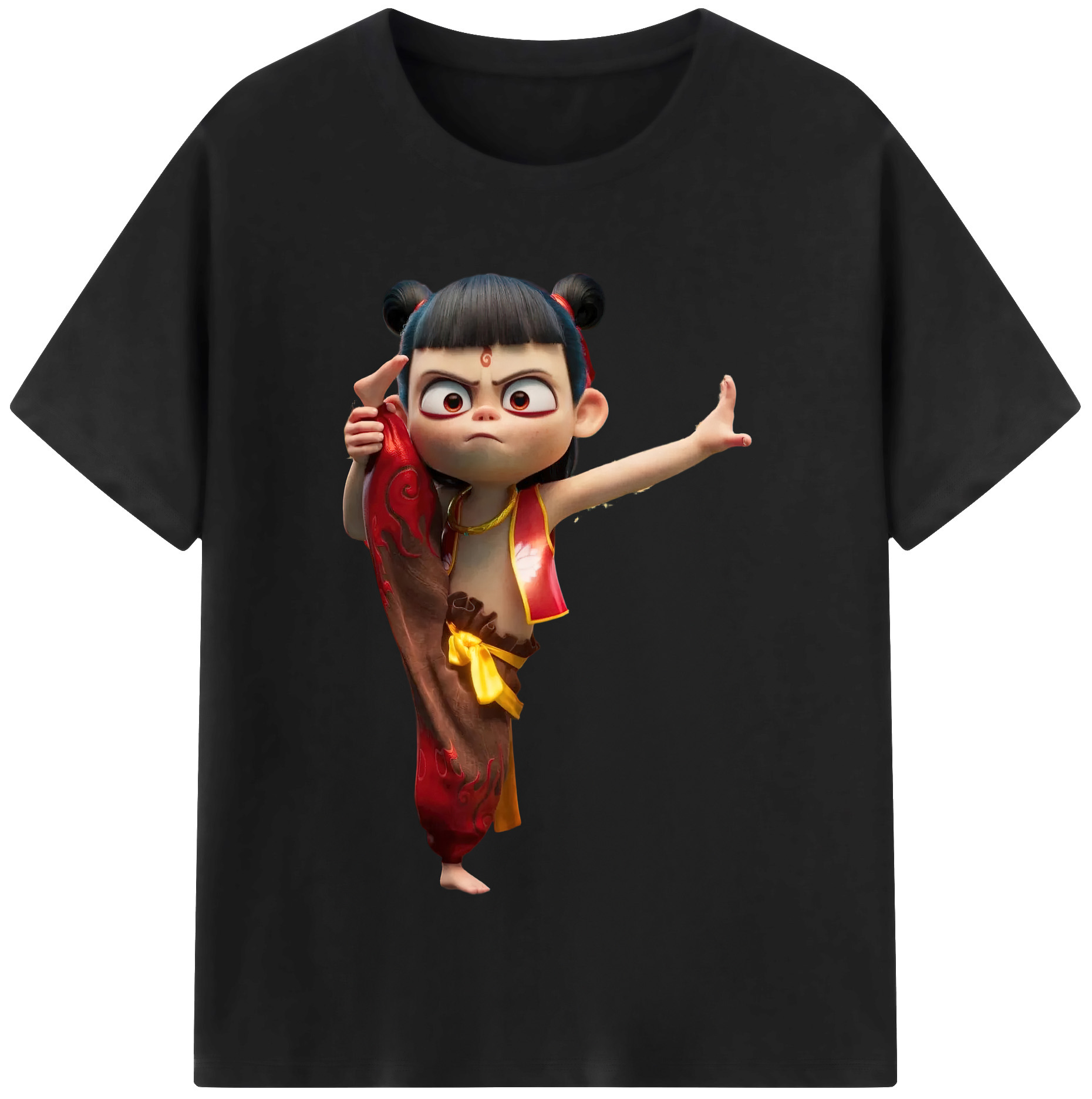 （画像用） Ne Zha 2 ナタ 魔童の大暴れ レディースカジュアルプリントTシャツ（綿100％）