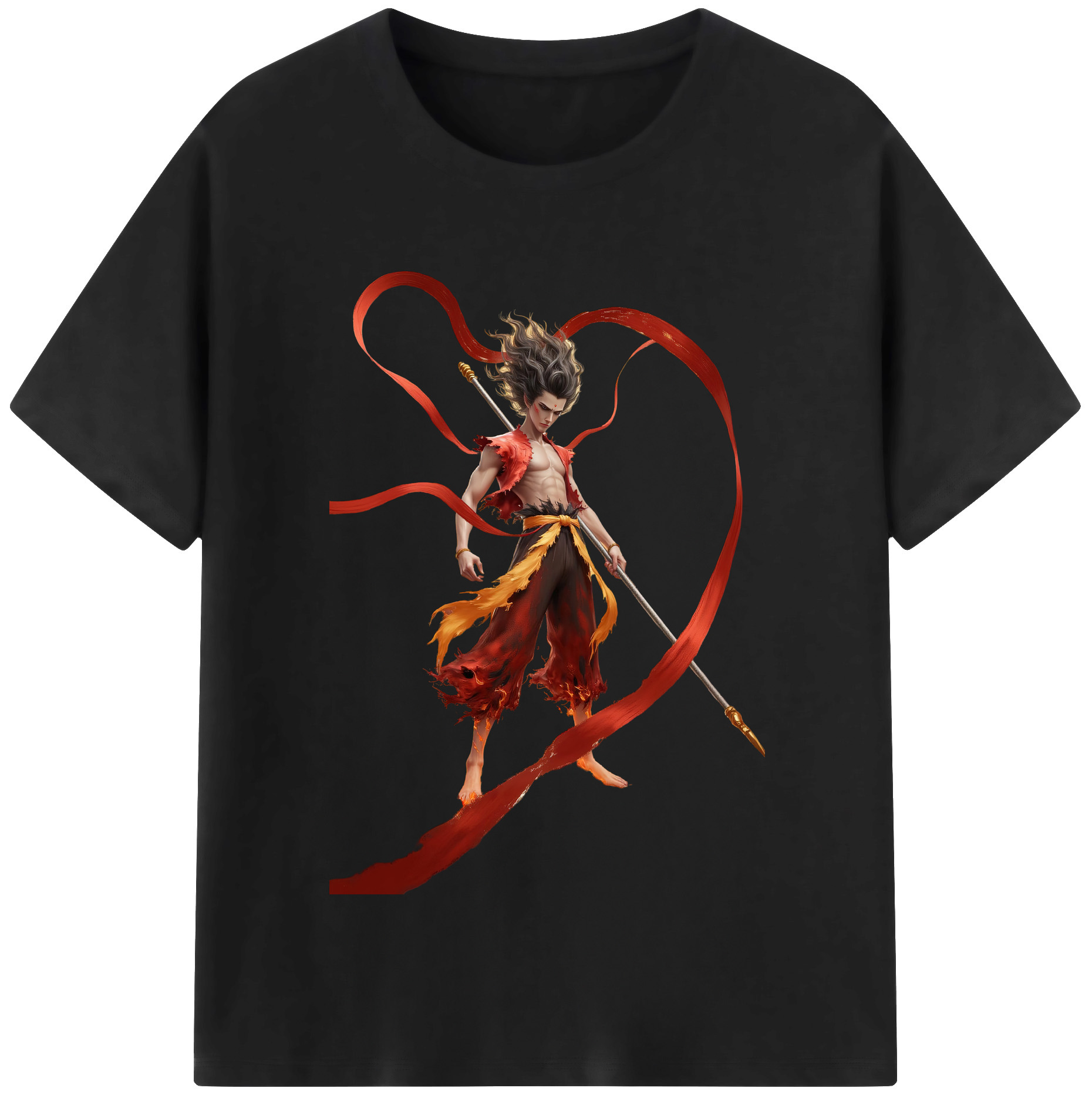（画像用） Ne Zha 2 ナタ 魔童の大暴れ レディースカジュアルプリントTシャツ（綿100％）