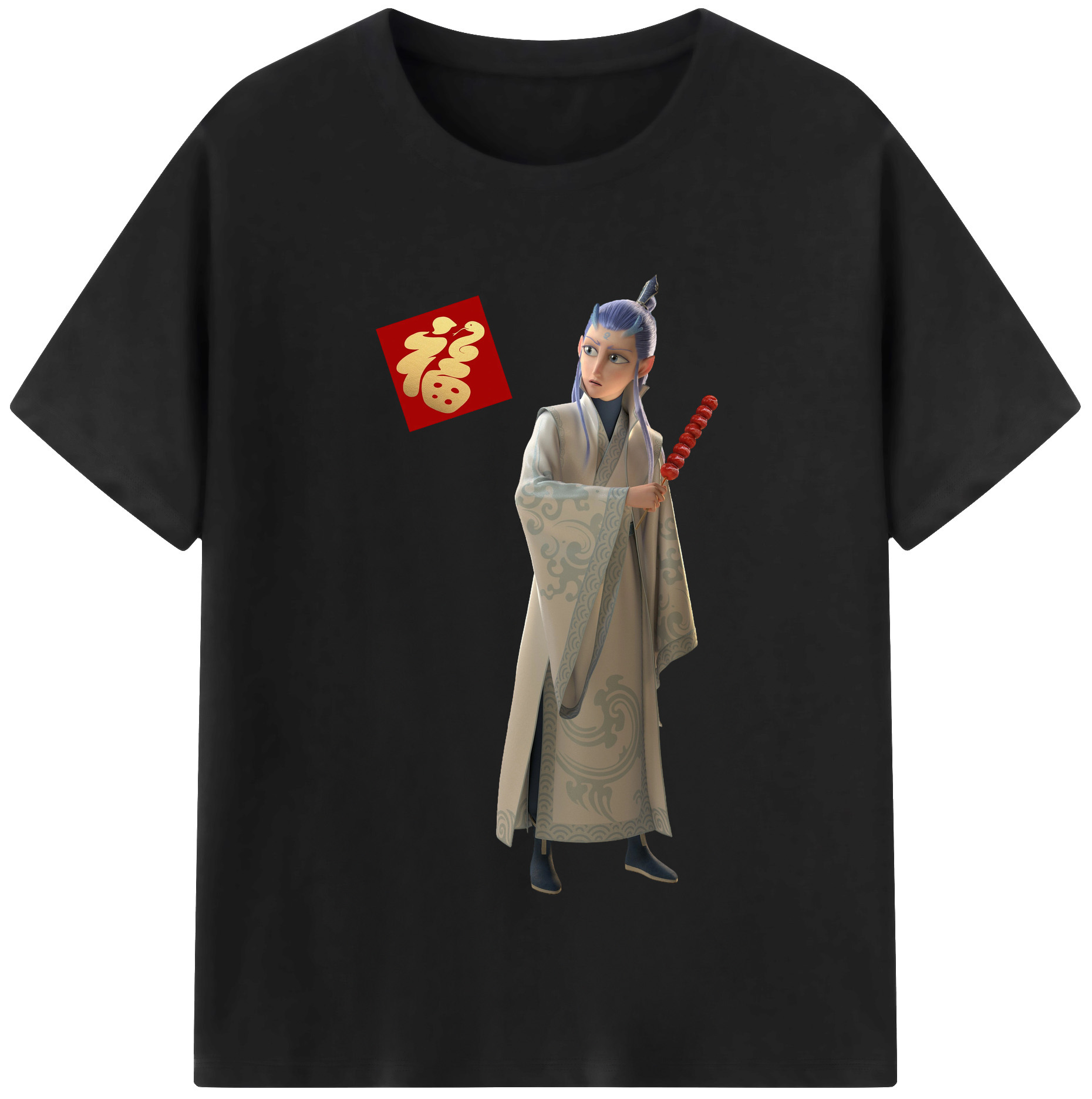 （画像用） Ne Zha 2 ナタ 魔童の大暴れ レディースカジュアルプリントTシャツ（綿100％）