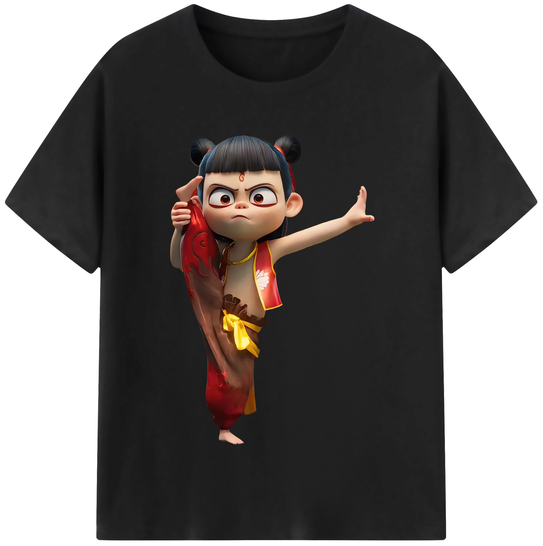 （画像用） Ne Zha 2 ナタ 魔童の大暴れ レディースカジュアルプリントTシャツ（綿100％）