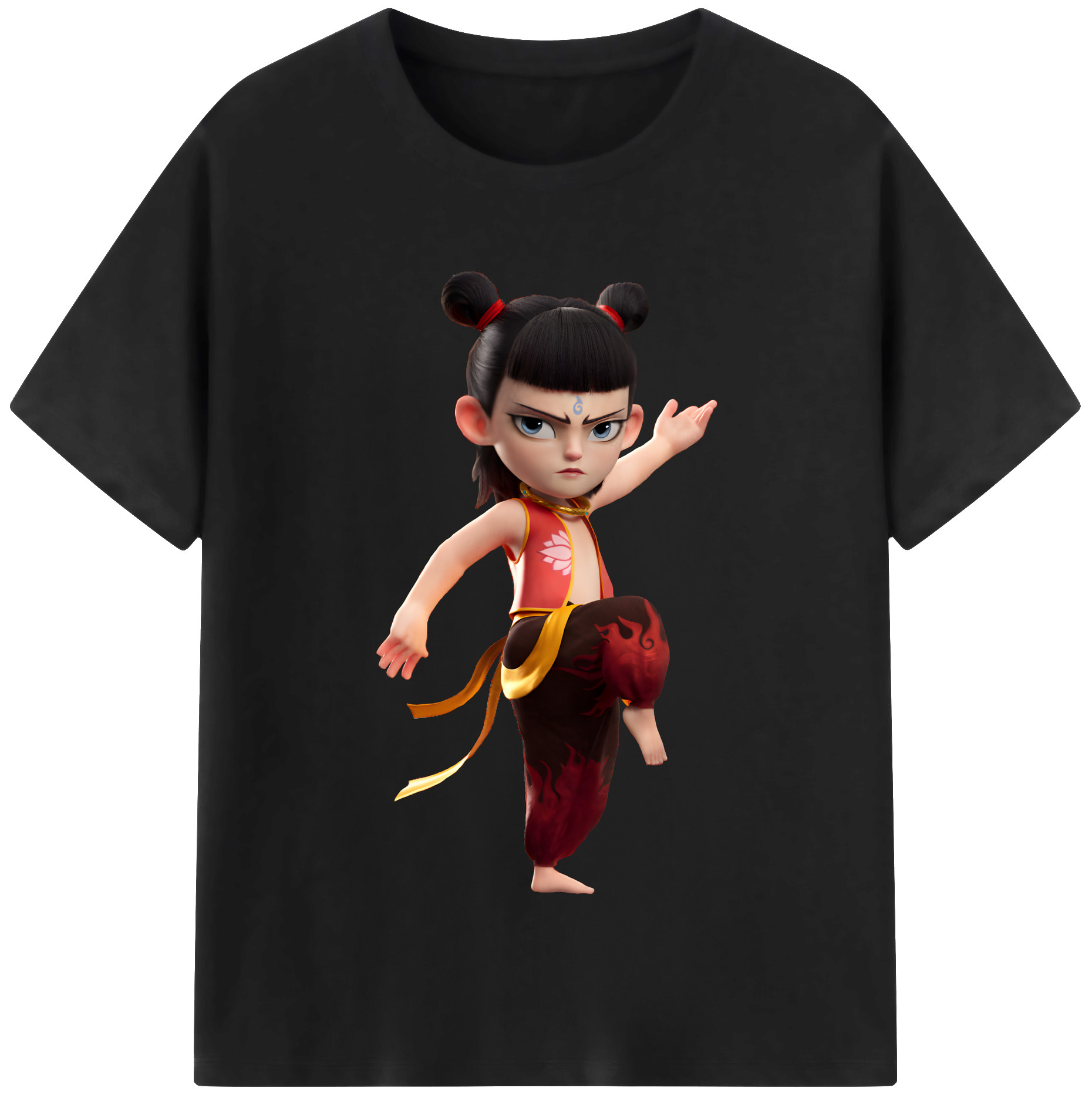 （画像用） Ne Zha 2 ナタ 魔童の大暴れ レディースカジュアルプリントTシャツ（綿100％）