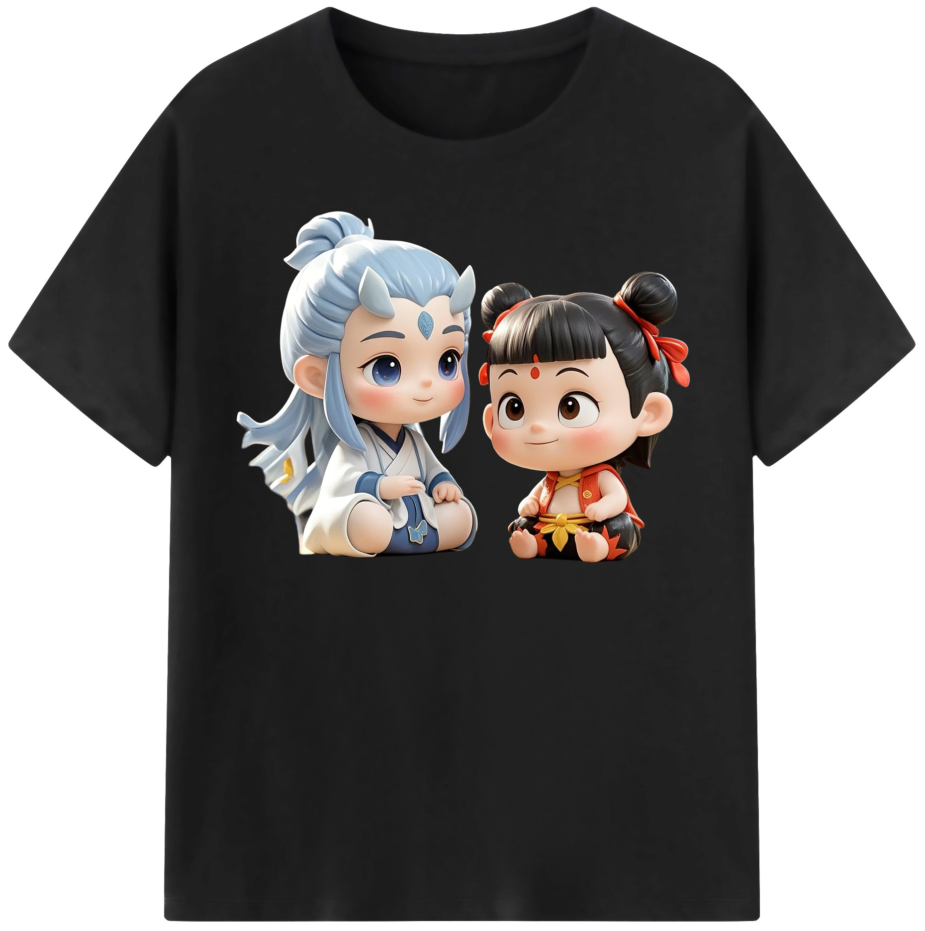 （画像用） Ne Zha 2 ナタ 魔童の大暴れ レディースカジュアルプリントTシャツ（綿100％）
