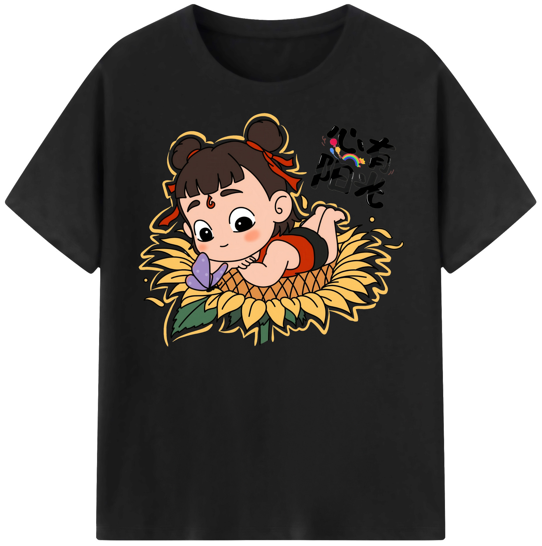 （画像用） Ne Zha 2 ナタ 魔童の大暴れ レディースカジュアルプリントTシャツ（綿100％）