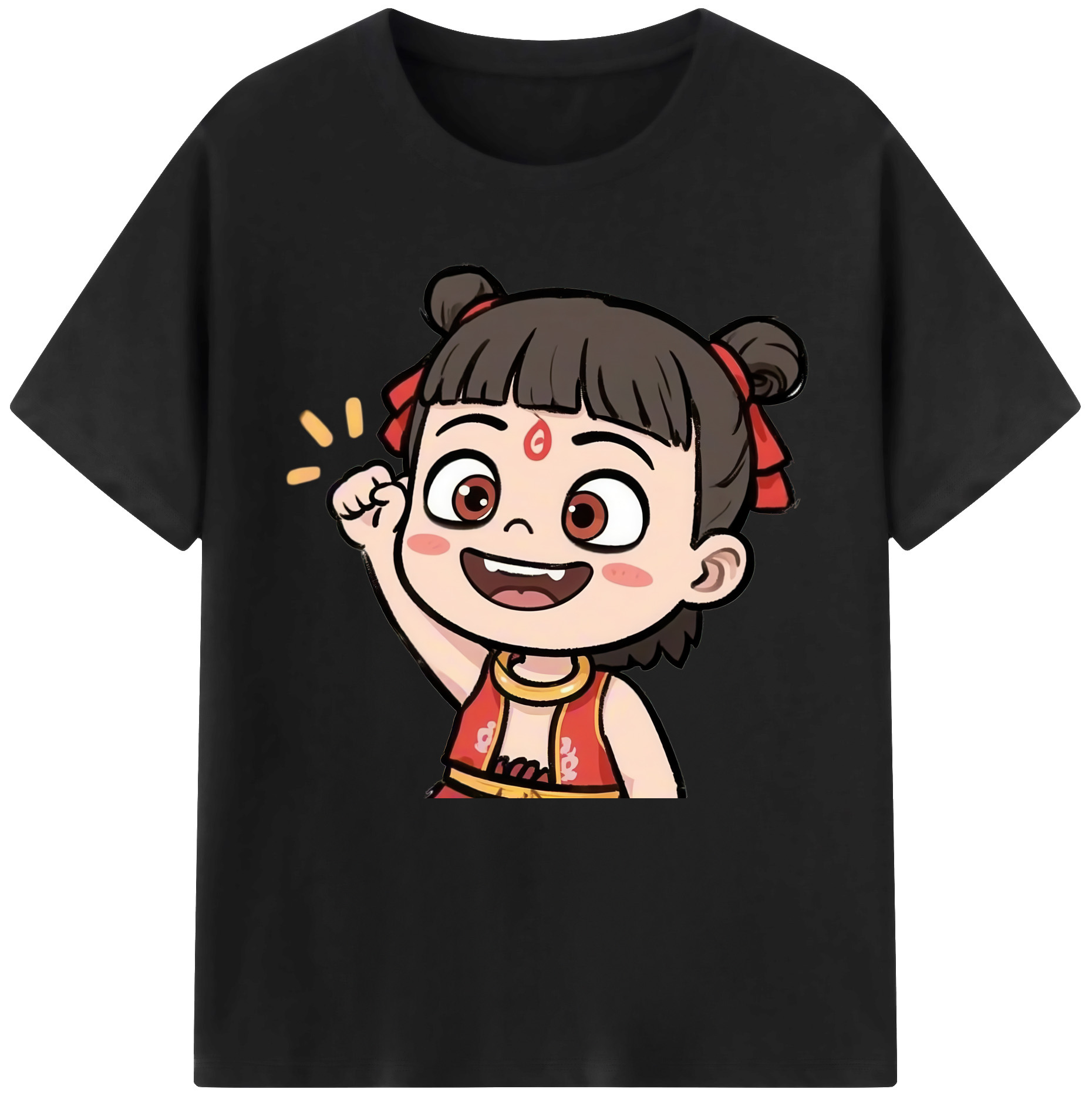（画像用） Ne Zha 2 ナタ 魔童の大暴れ レディースカジュアルプリントTシャツ（綿100％）