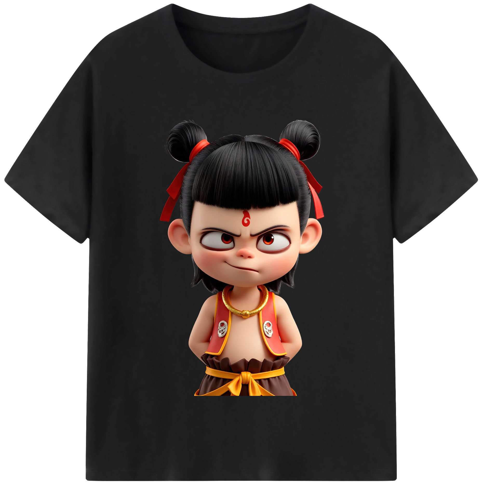 （画像用） Ne Zha 2 ナタ 魔童の大暴れ レディースカジュアルプリントTシャツ（綿100％）