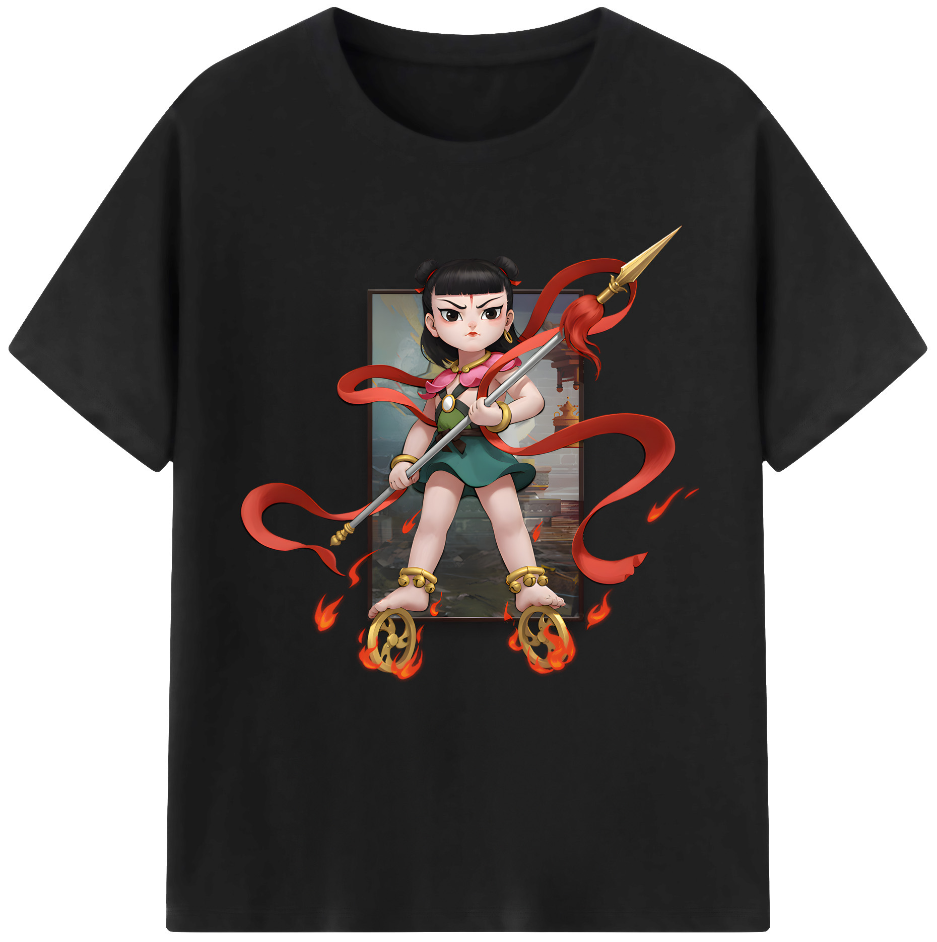 （画像用） Ne Zha 2 ナタ 魔童の大暴れ レディースカジュアルプリントTシャツ（綿100％）