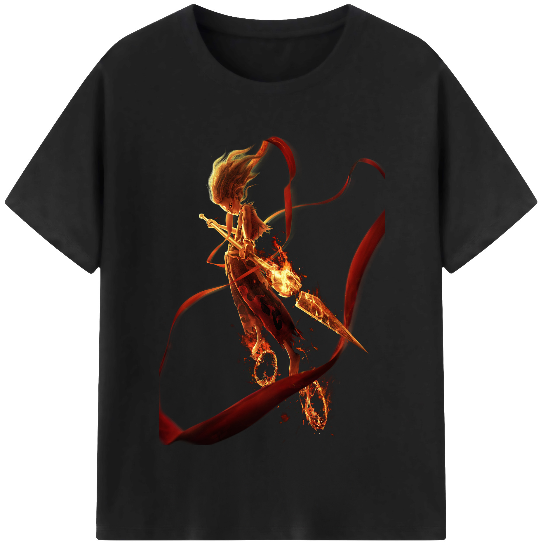 （画像用） Ne Zha 2 ナタ 魔童の大暴れ レディースカジュアルプリントTシャツ（綿100％）