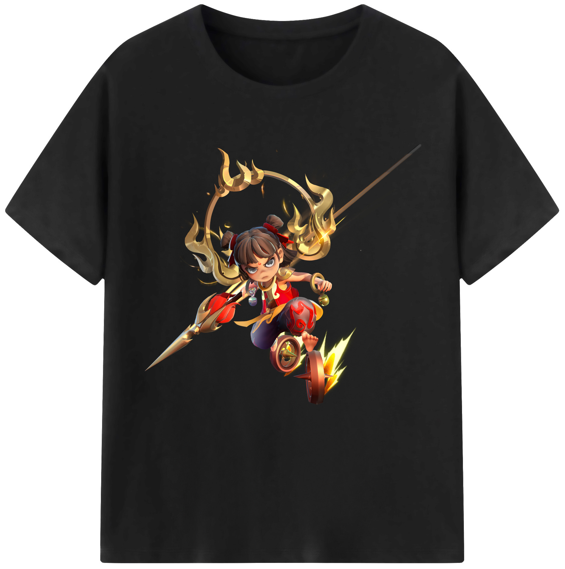 （画像用） Ne Zha 2 ナタ 魔童の大暴れ レディースカジュアルプリントTシャツ（綿100％）