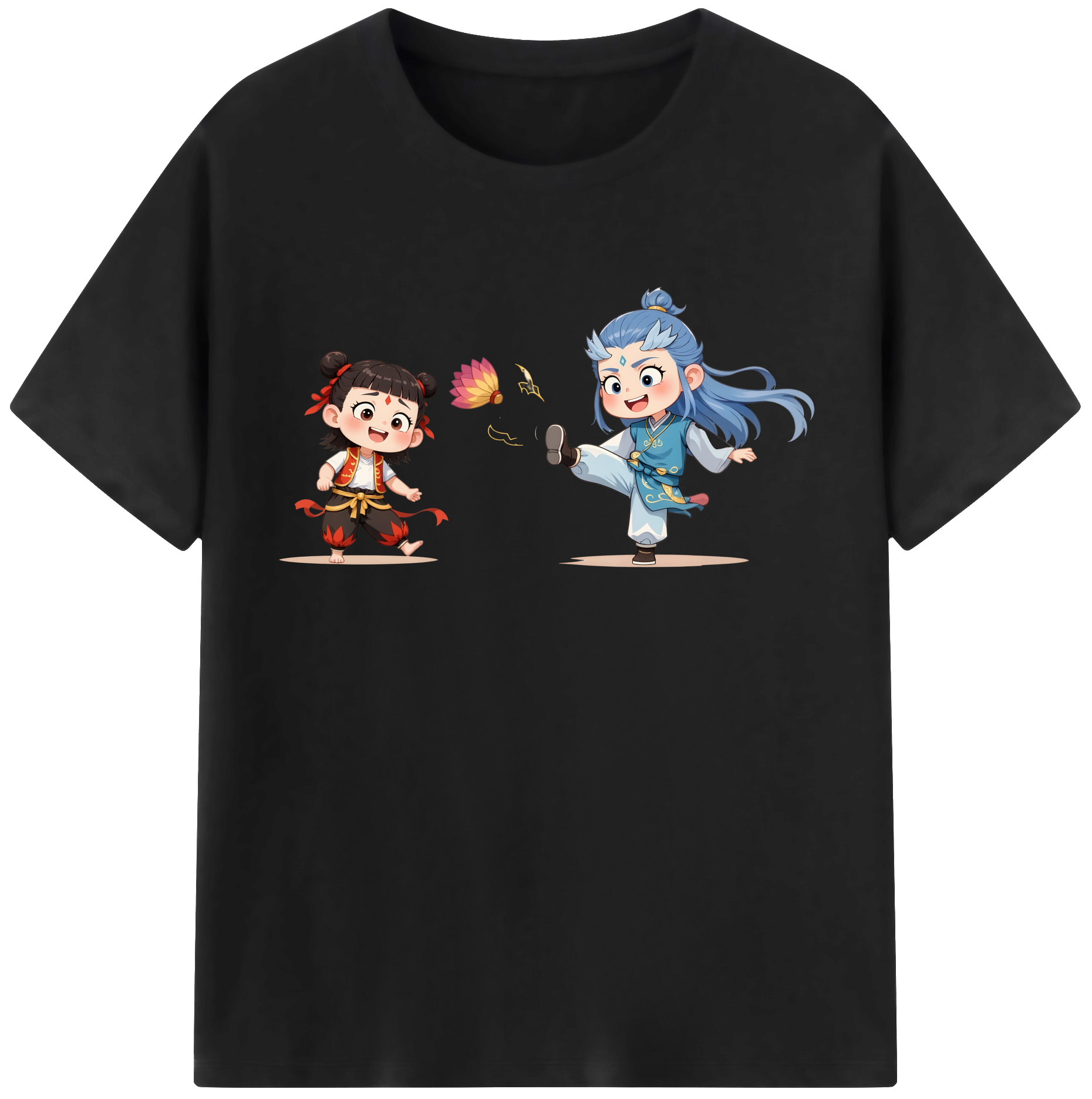 （画像用） Ne Zha 2 ナタ 魔童の大暴れ レディースカジュアルプリントTシャツ（綿100％）