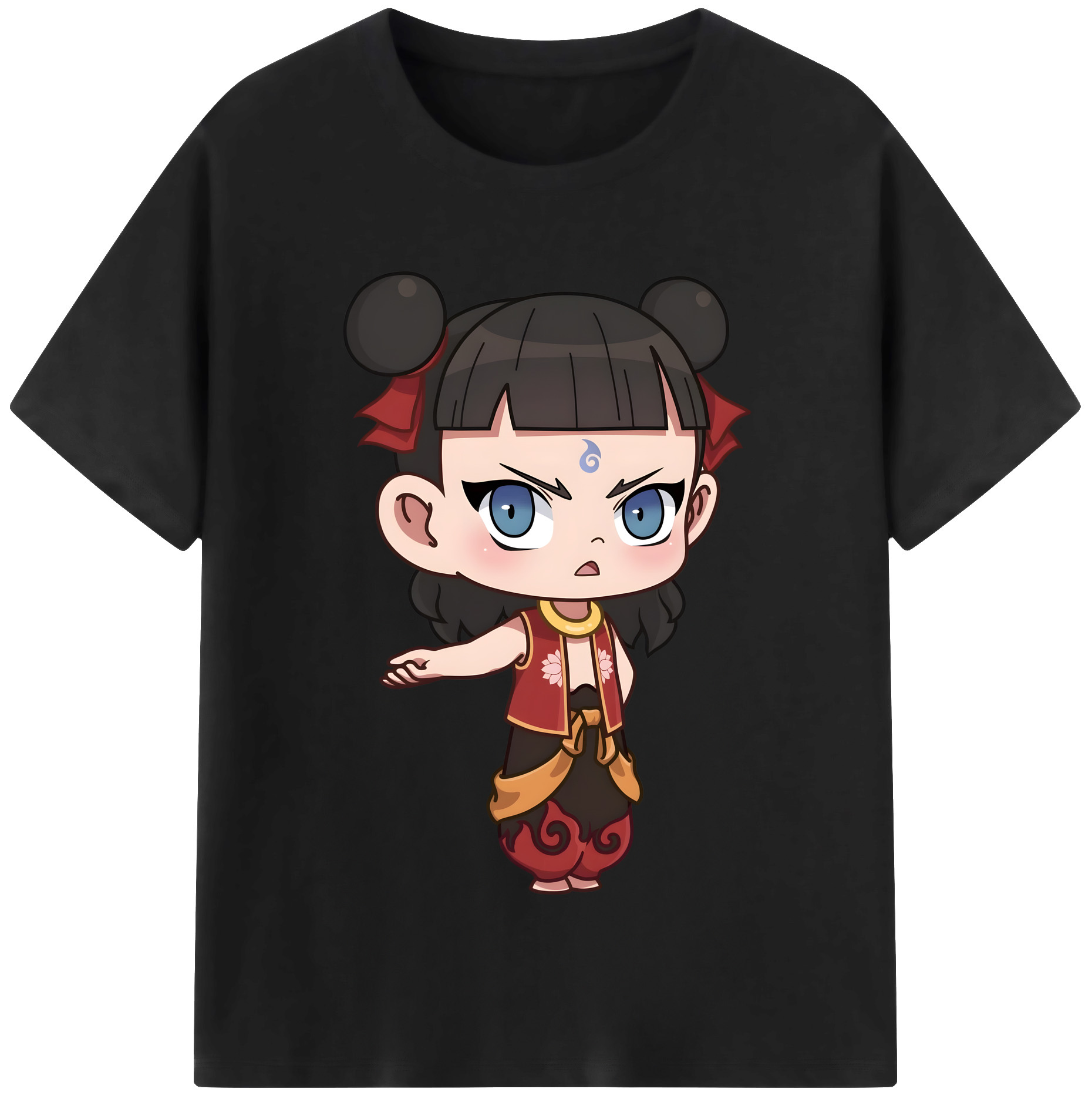（画像用） Ne Zha 2 ナタ 魔童の大暴れ レディースカジュアルプリントTシャツ（綿100％）