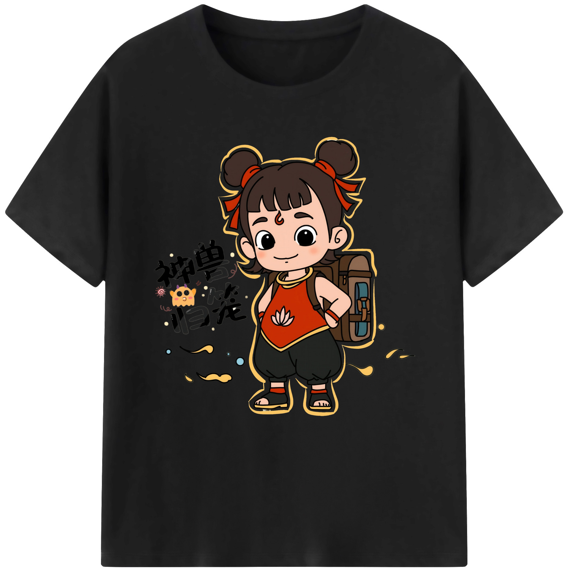 （画像用） Ne Zha 2 ナタ 魔童の大暴れ レディースカジュアルプリントTシャツ（綿100％）