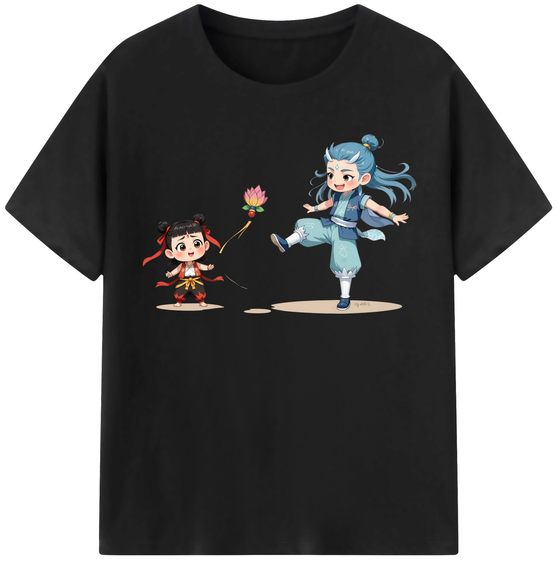（画像用） Ne Zha 2 ナタ 魔童の大暴れ レディースカジュアルプリントTシャツ（綿100％）