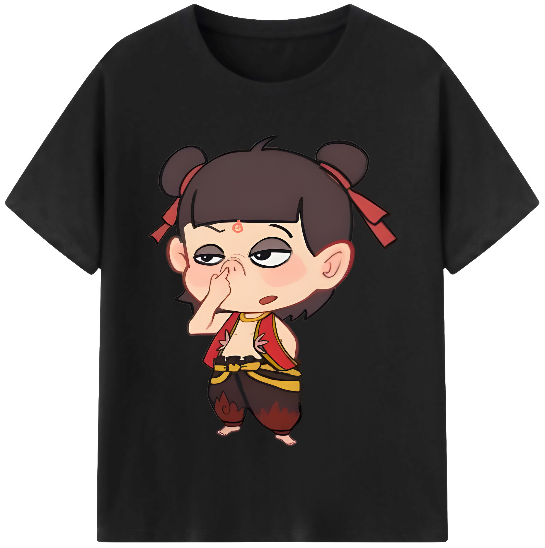 （画像用） Ne Zha 2 ナタ 魔童の大暴れ レディースカジュアルプリントTシャツ（綿100％）