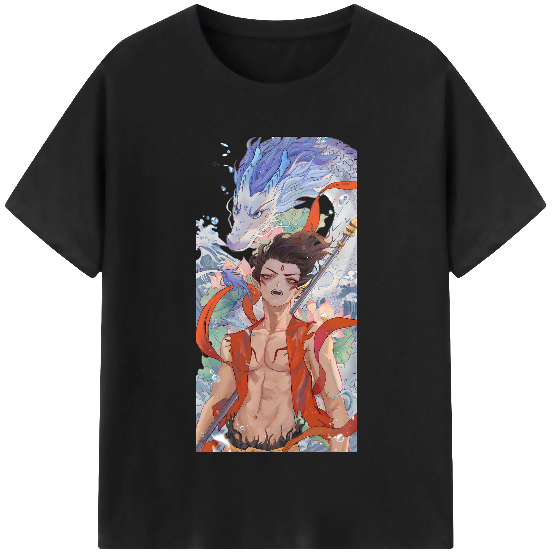 （画像用） Ne Zha 2 ナタ 魔童の大暴れ レディースカジュアルプリントTシャツ（綿100％）