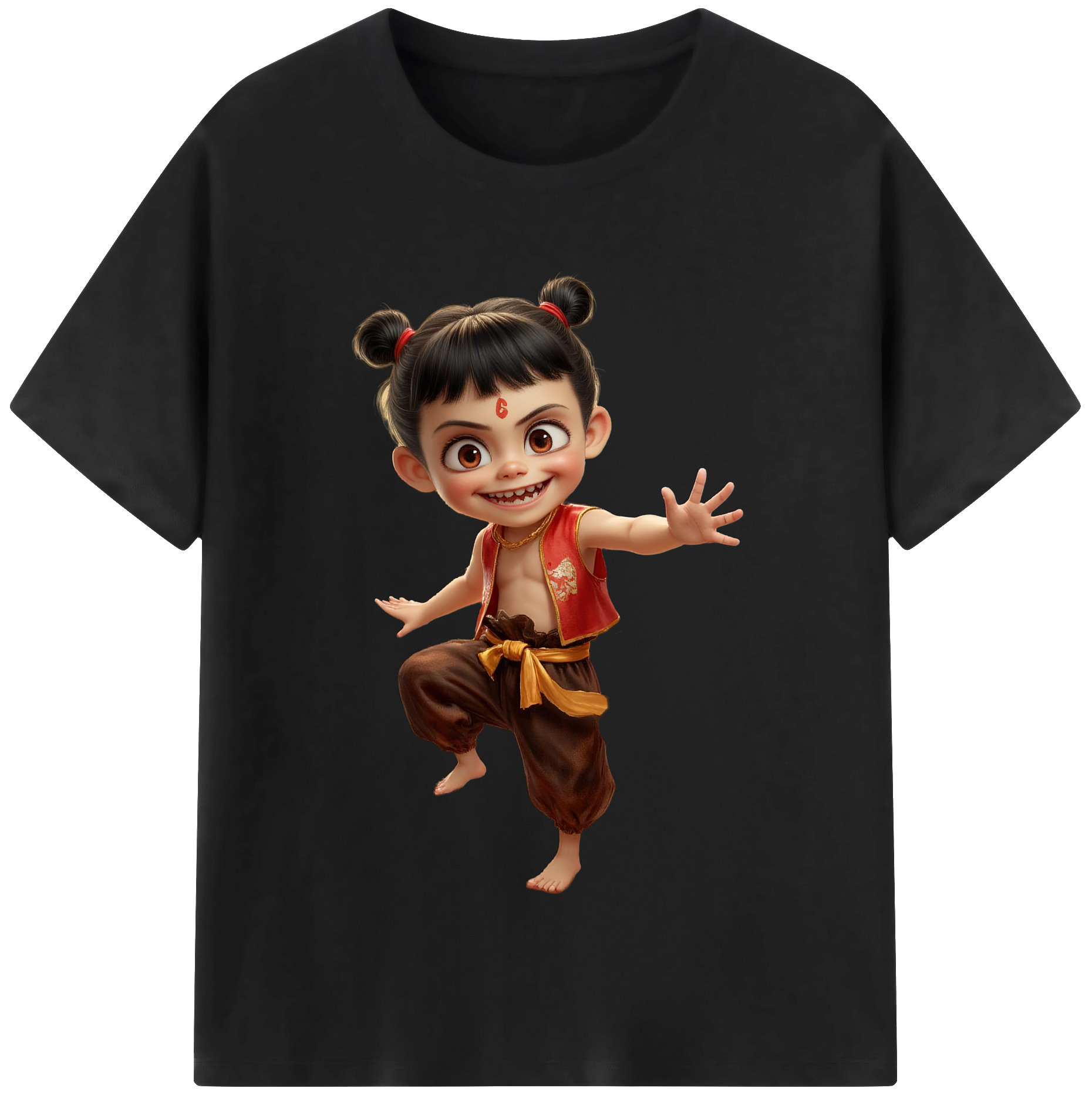 （画像用） Ne Zha 2 ナタ 魔童の大暴れ レディースカジュアルプリントTシャツ（綿100％）