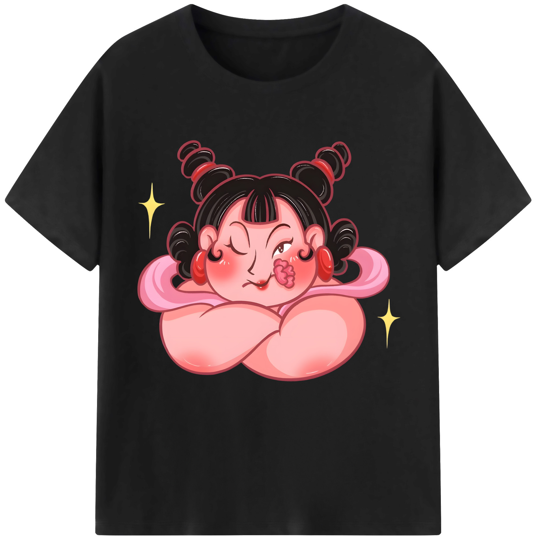 （画像用） Ne Zha 2 ナタ 魔童の大暴れ レディースカジュアルプリントTシャツ（綿100％）