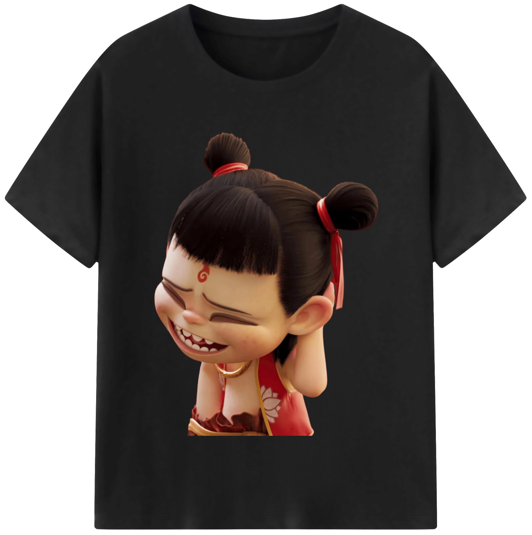 （画像用） Ne Zha 2 ナタ 魔童の大暴れ レディースカジュアルプリントTシャツ（綿100％）