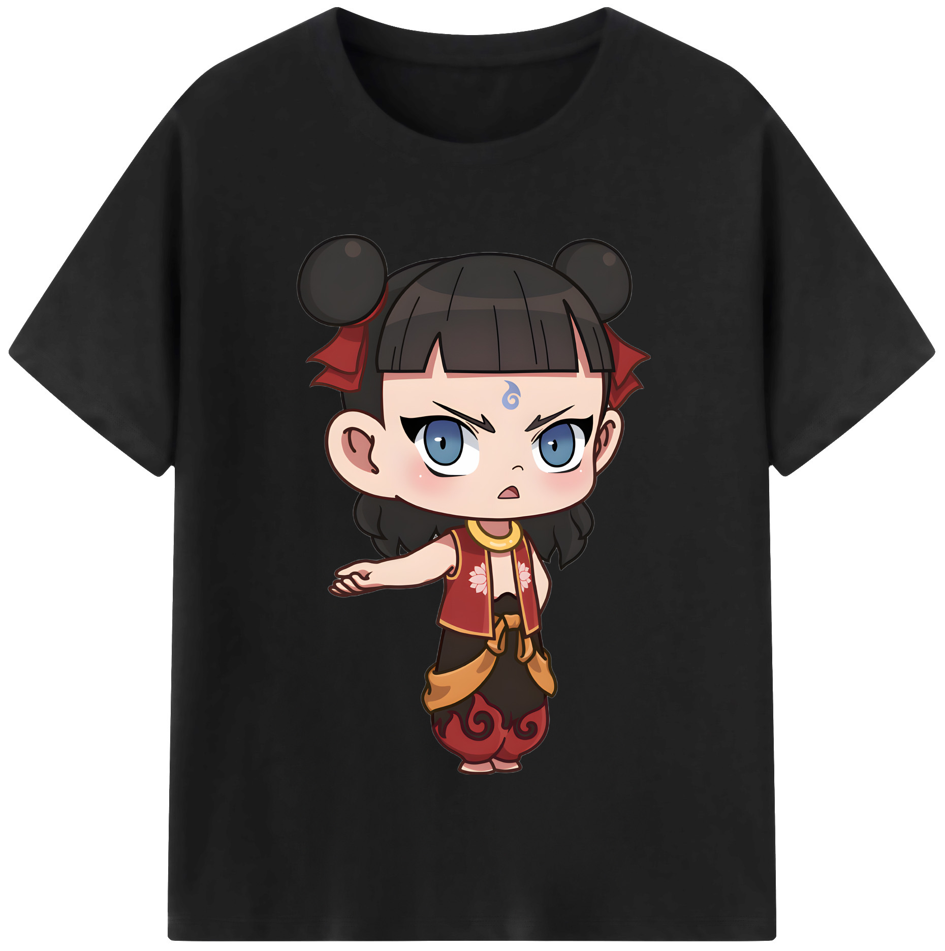 （画像用） Ne Zha 2 ナタ 魔童の大暴れ レディースカジュアルプリントTシャツ（綿100％）