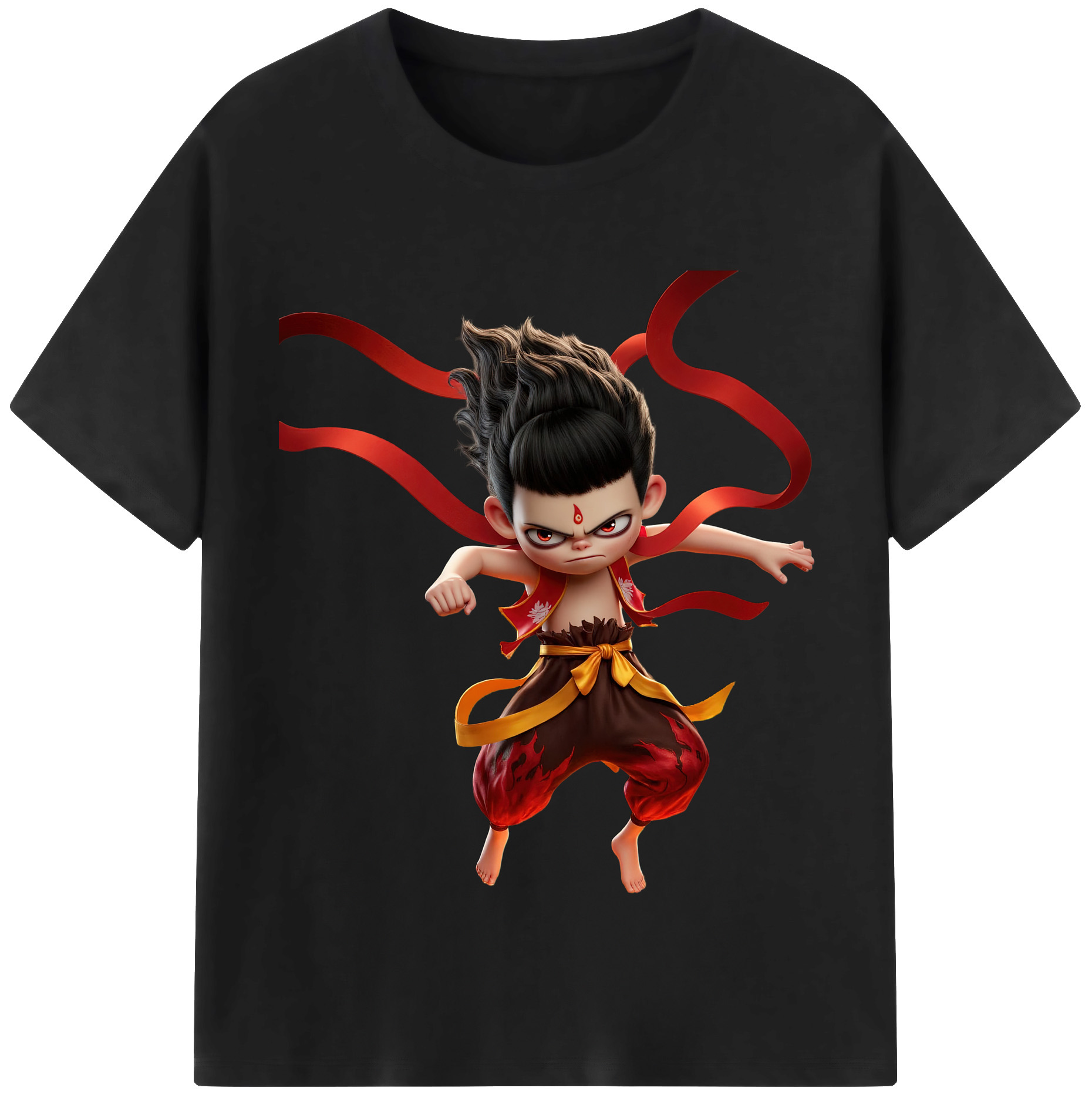 （画像用） Ne Zha 2 ナタ 魔童の大暴れ レディースカジュアルプリントTシャツ（綿100％）