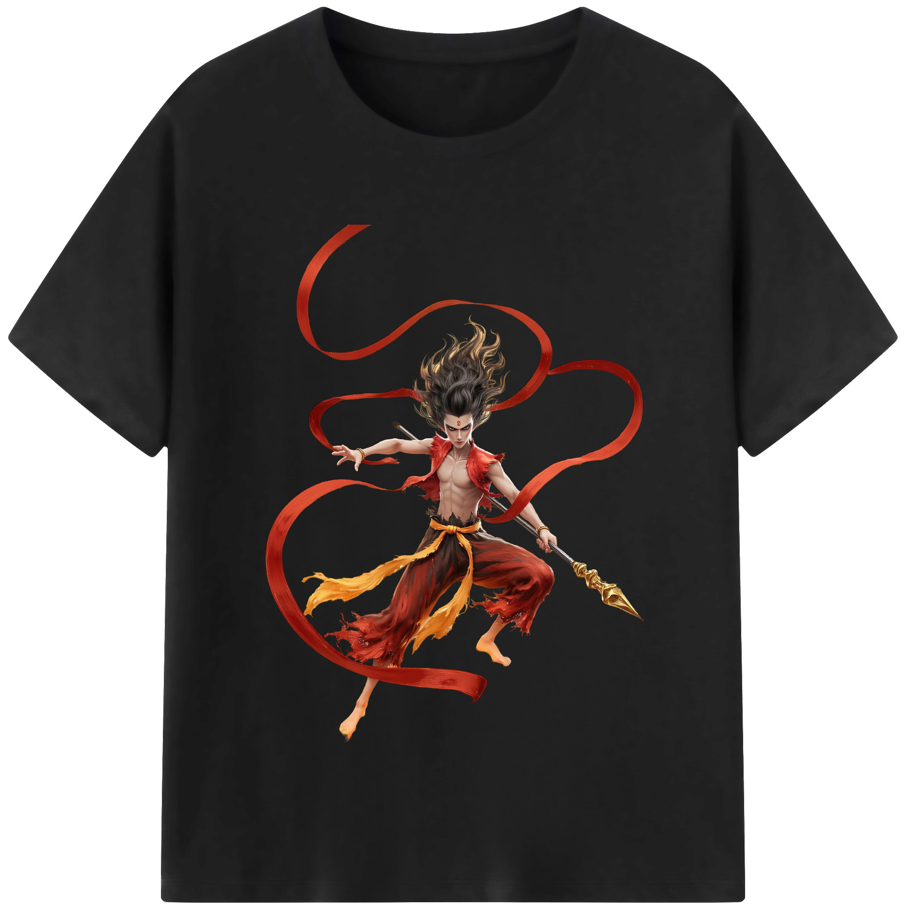 （画像用） Ne Zha 2 ナタ 魔童の大暴れ レディースカジュアルプリントTシャツ（綿100％）