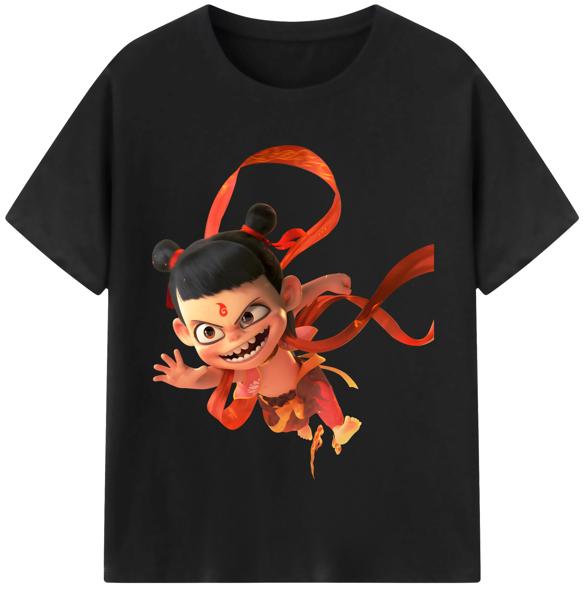 （画像用） Ne Zha 2 ナタ 魔童の大暴れ レディースカジュアルプリントTシャツ（綿100％）