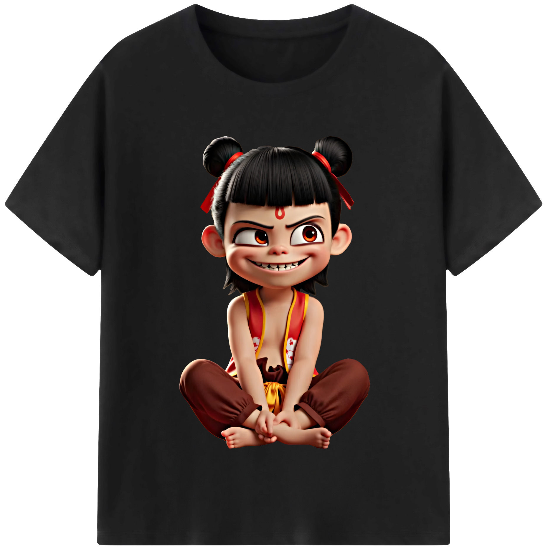 （画像用） Ne Zha 2 ナタ 魔童の大暴れ レディースカジュアルプリントTシャツ（綿100％）
