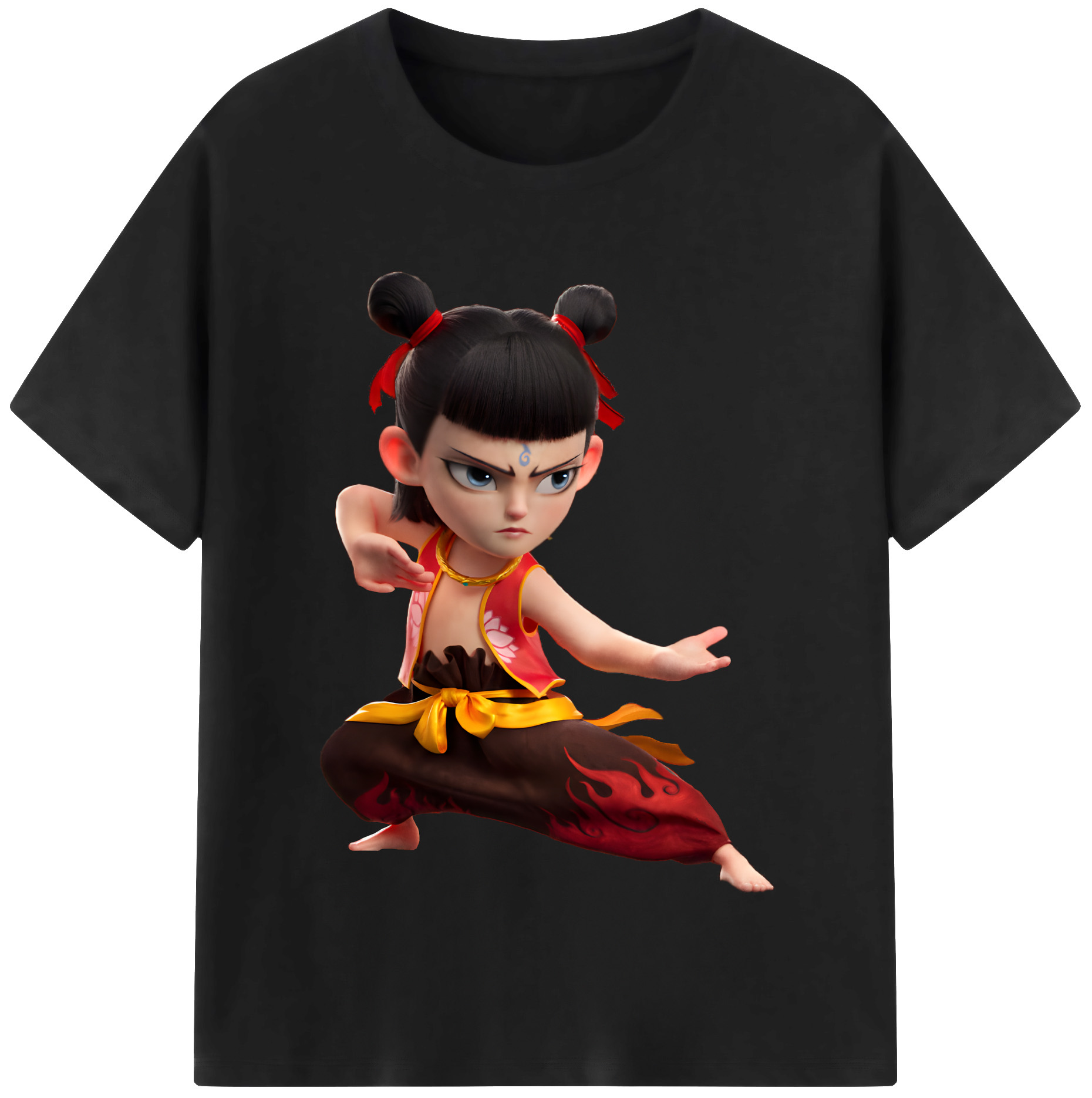 （画像用） Ne Zha 2 ナタ 魔童の大暴れ レディースカジュアルプリントTシャツ（綿100％）