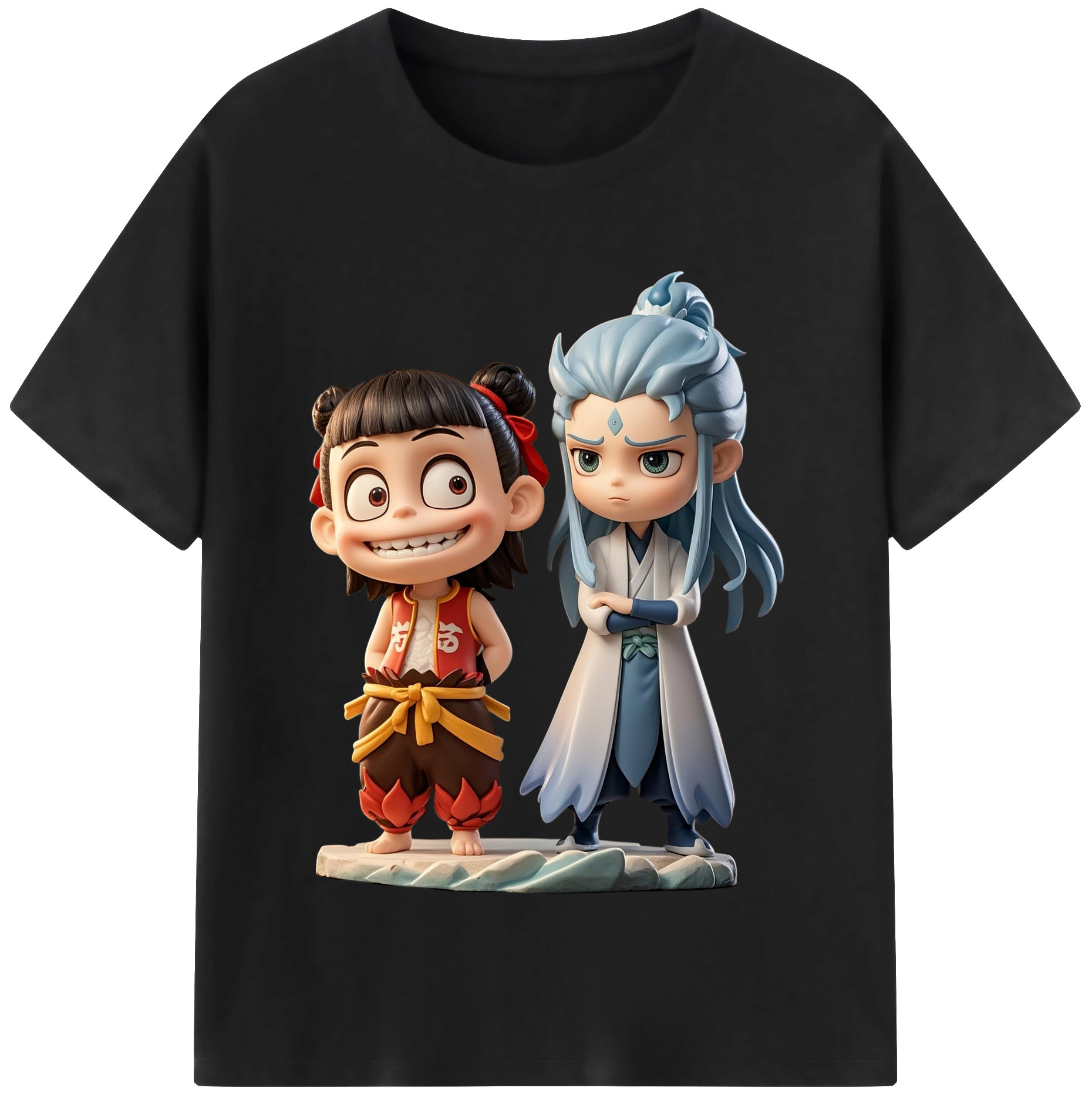 （画像用） Ne Zha 2 ナタ 魔童の大暴れ レディースカジュアルプリントTシャツ（綿100％）