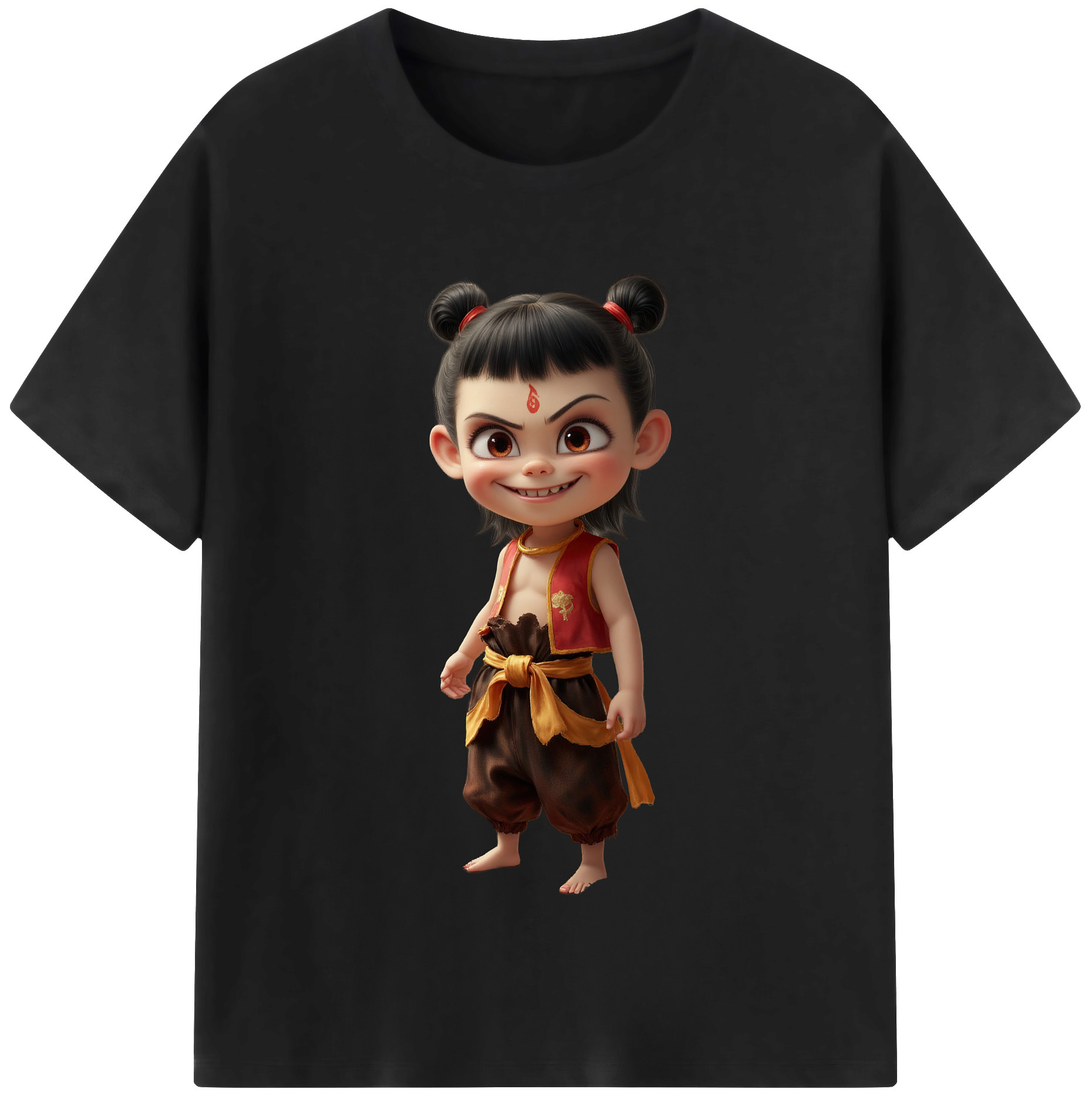 （画像用） Ne Zha 2 ナタ 魔童の大暴れ レディースカジュアルプリントTシャツ（綿100％）
