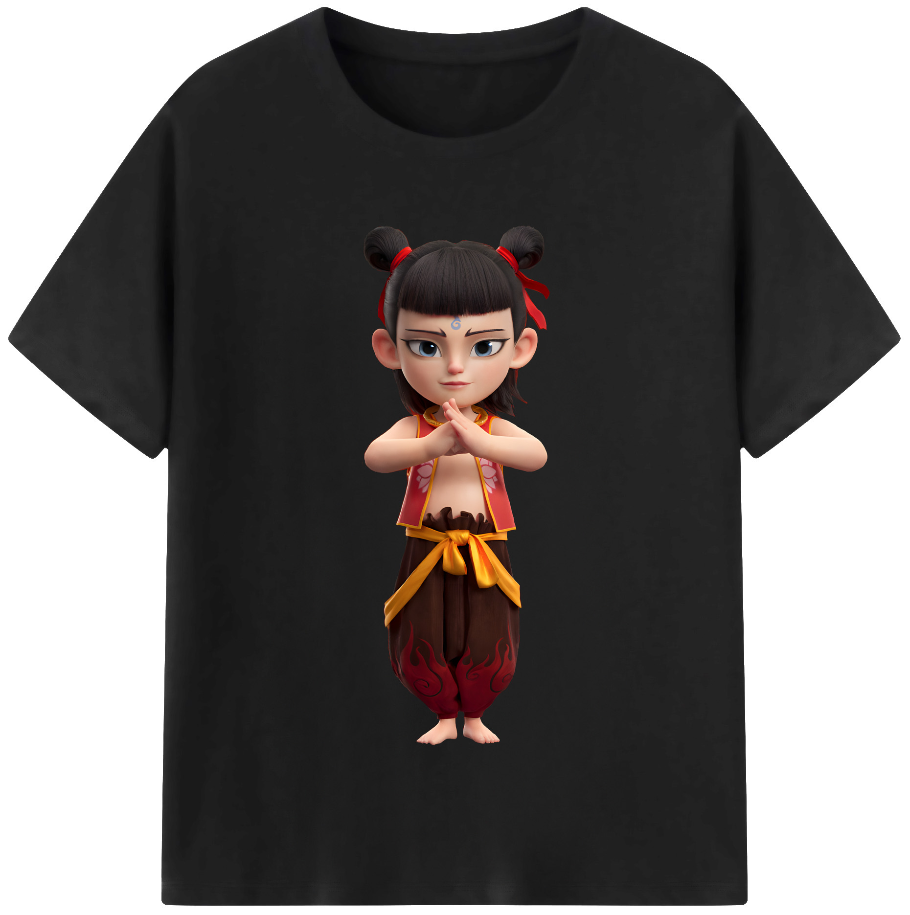 （画像用） Ne Zha 2 ナタ 魔童の大暴れ レディースカジュアルプリントTシャツ（綿100％）
