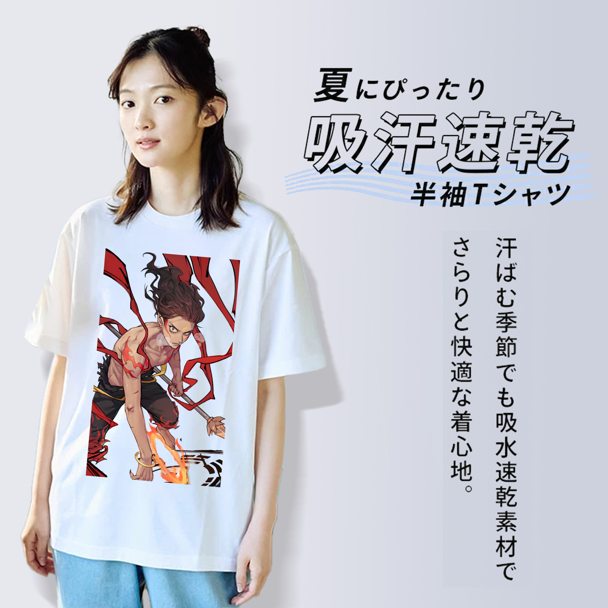 Ne Zha 2 ナタ 魔童の大暴れ レディースカジュアルプリントTシャツ（綿100％）