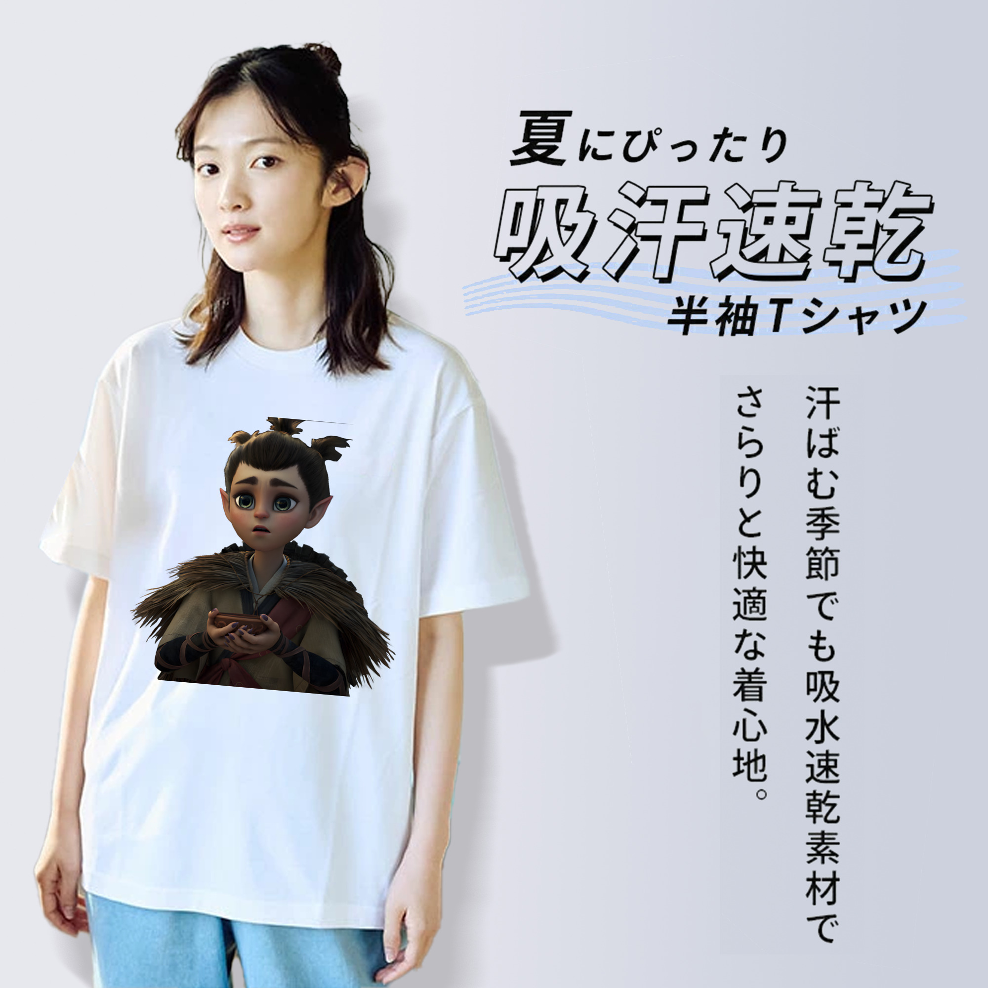 Ne Zha 2 ナタ 魔童の大暴れ レディースカジュアルプリントTシャツ（綿100％）