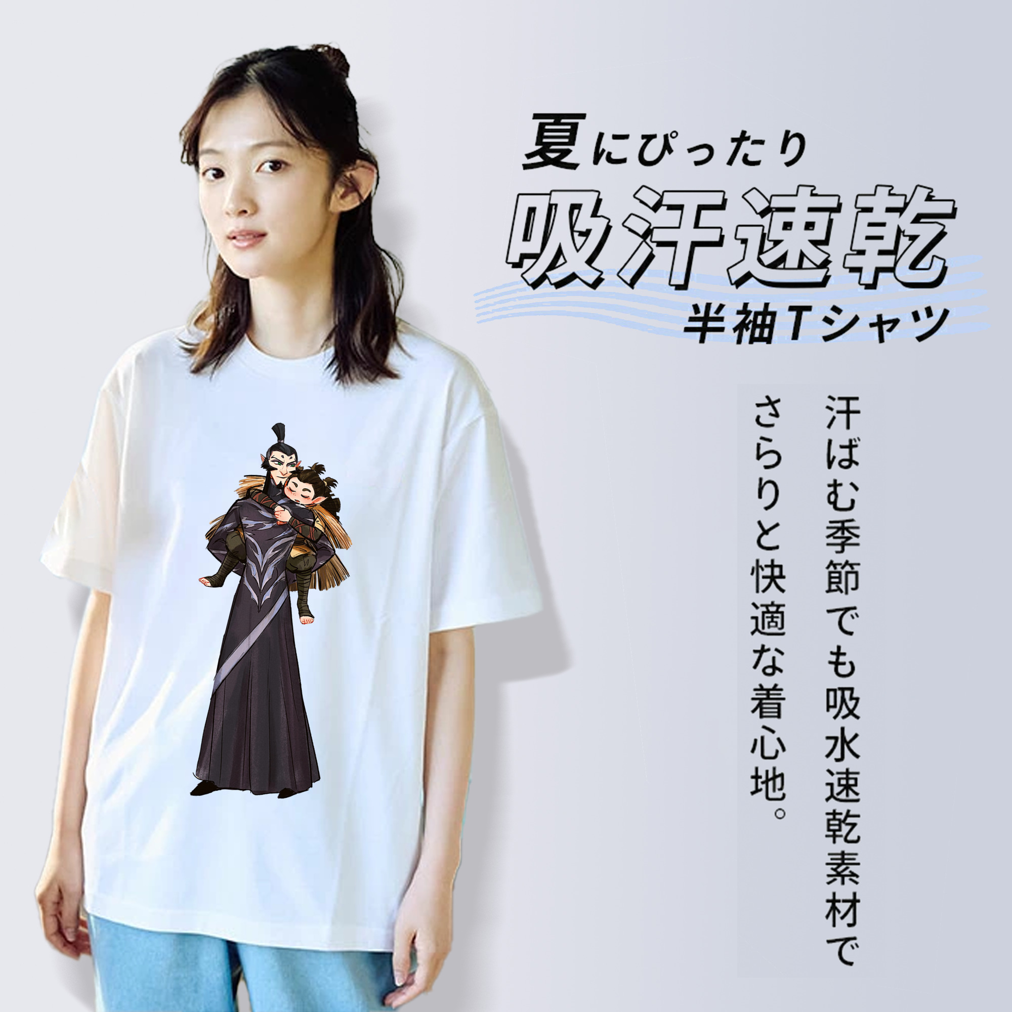 Ne Zha 2 ナタ 魔童の大暴れ レディースカジュアルプリントTシャツ（綿100％）