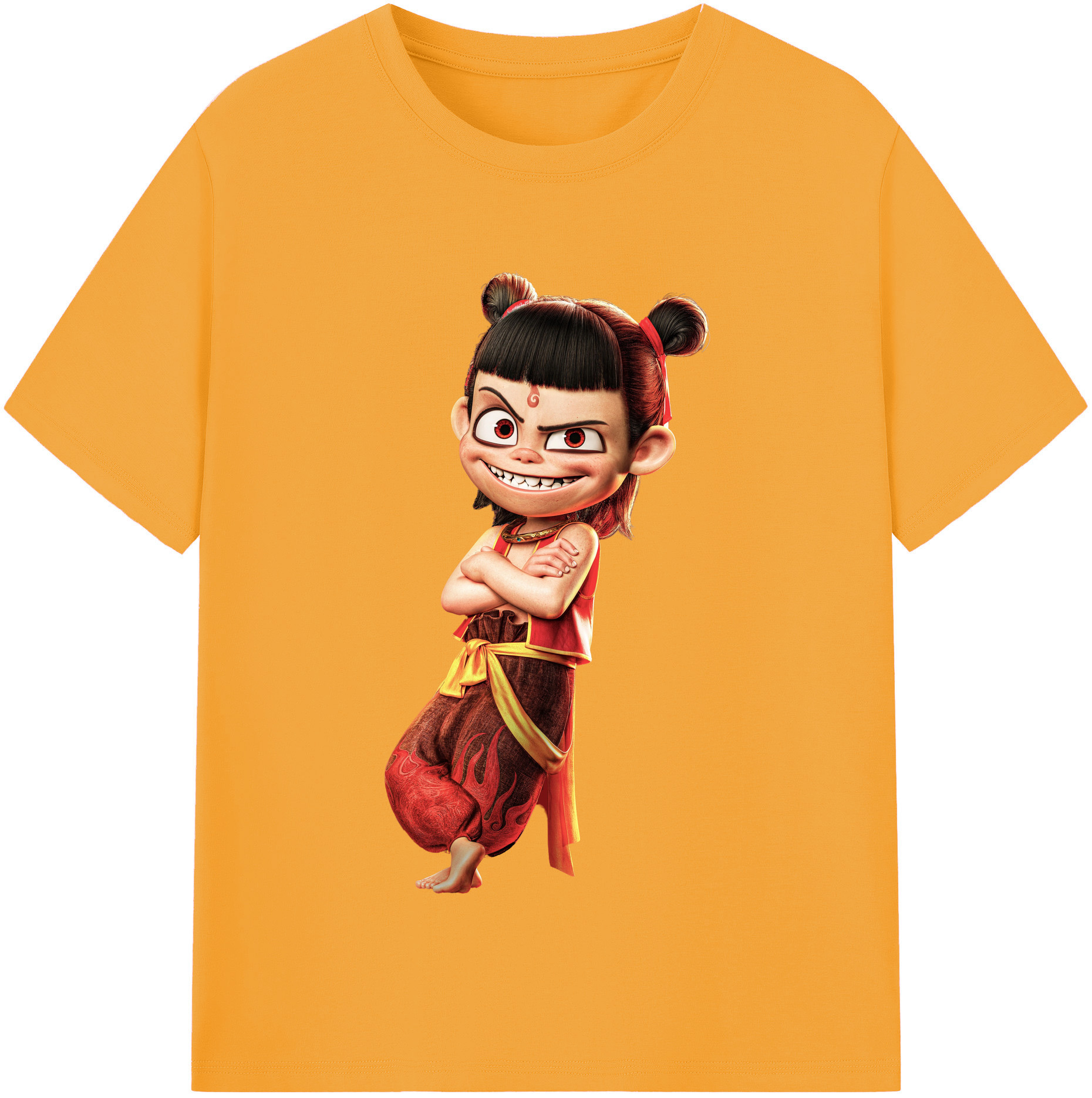 （画像用） Ne Zha 2 ナタ 魔童の大暴れ レディースカジュアルプリントTシャツ（綿100％）
