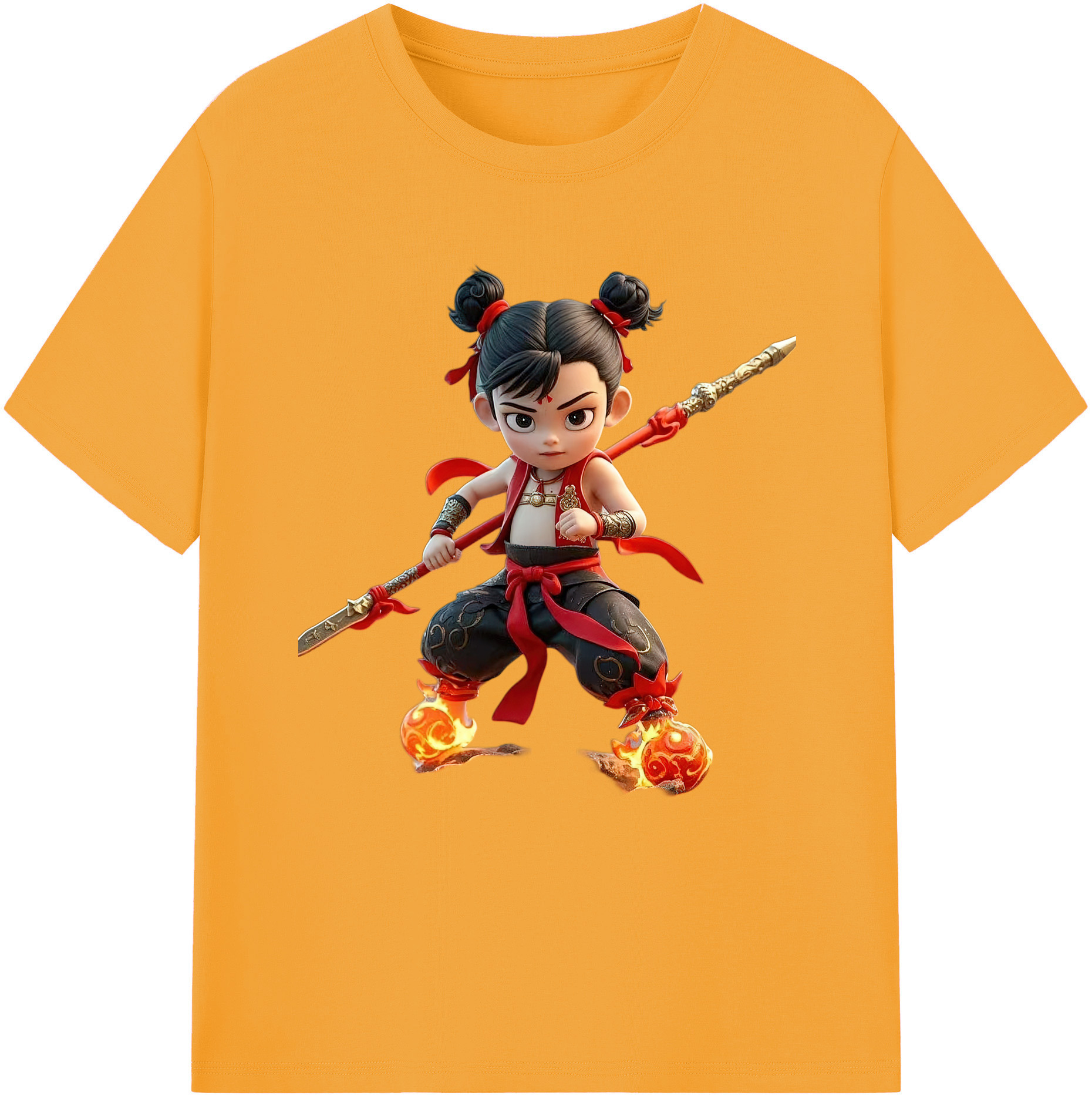 （画像用） Ne Zha 2 ナタ 魔童の大暴れ レディースカジュアルプリントTシャツ（綿100％）
