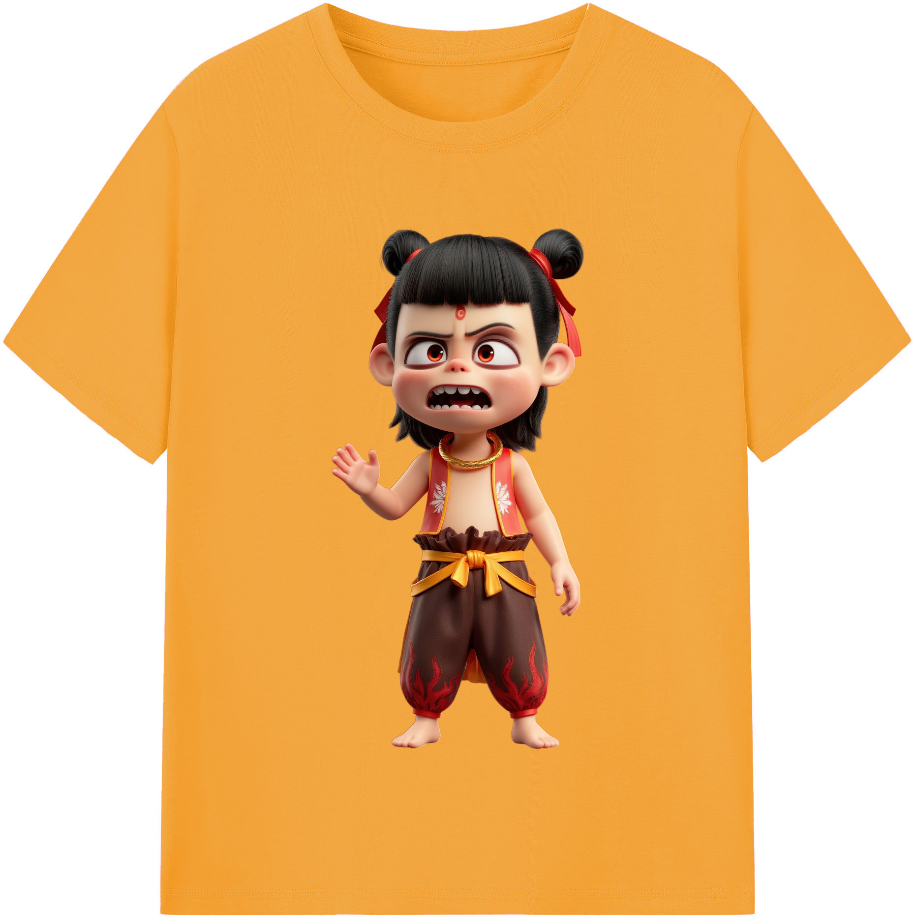 （画像用） Ne Zha 2 ナタ 魔童の大暴れ レディースカジュアルプリントTシャツ（綿100％）