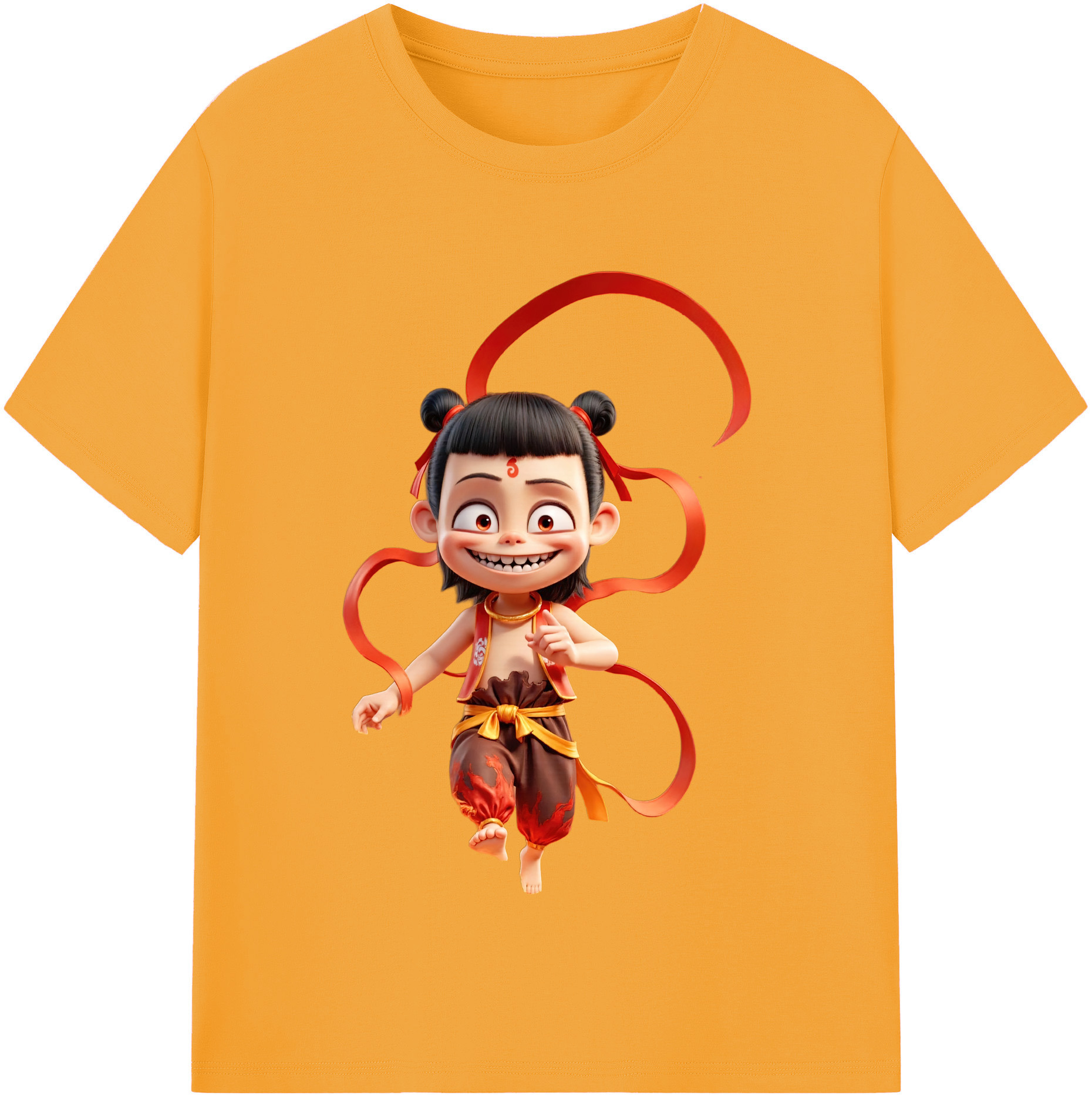 （画像用） Ne Zha 2 ナタ 魔童の大暴れ レディースカジュアルプリントTシャツ（綿100％）