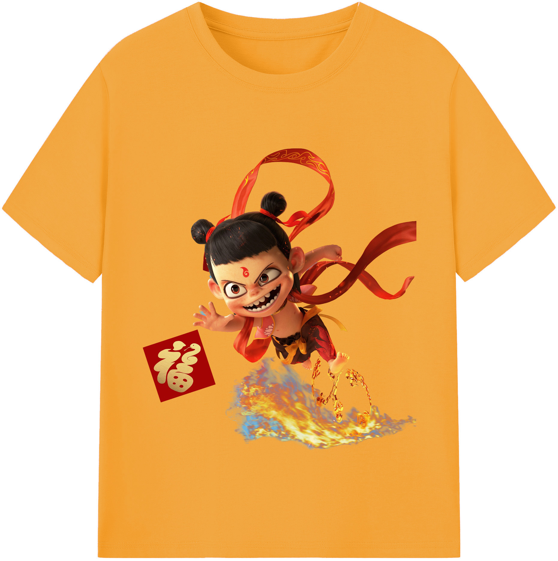 （画像用） Ne Zha 2 ナタ 魔童の大暴れ レディースカジュアルプリントTシャツ（綿100％）