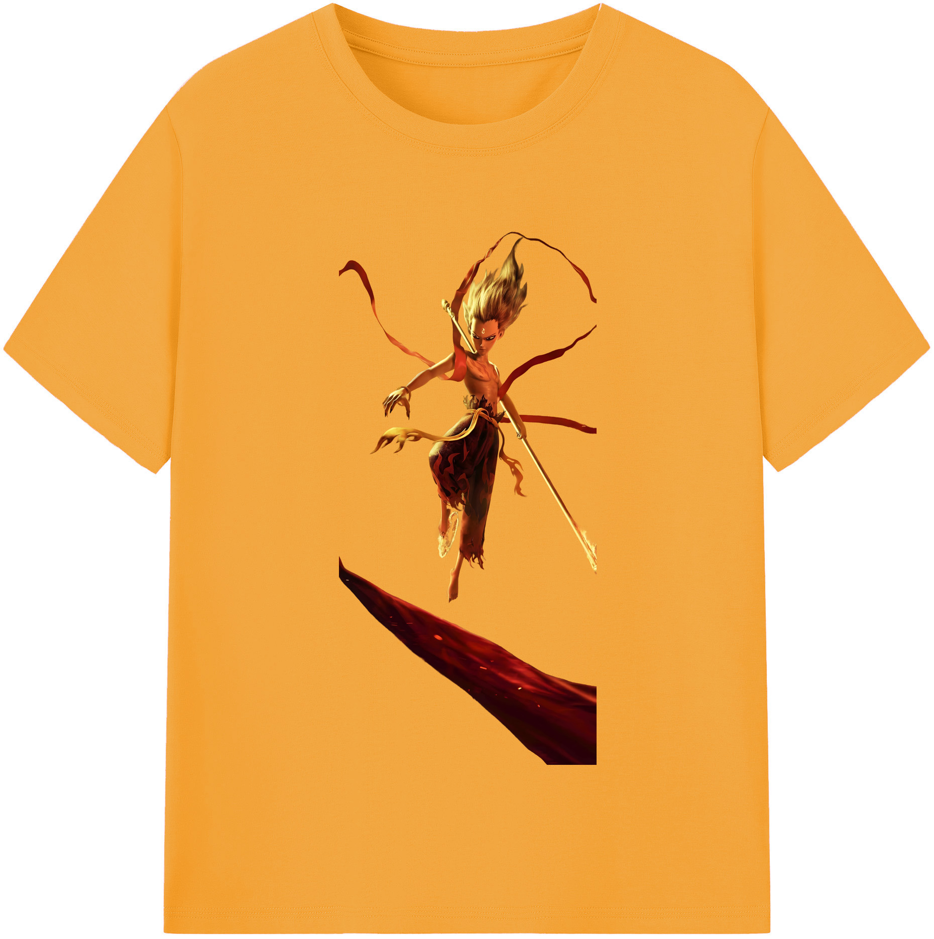 （画像用） Ne Zha 2 ナタ 魔童の大暴れ レディースカジュアルプリントTシャツ（綿100％）