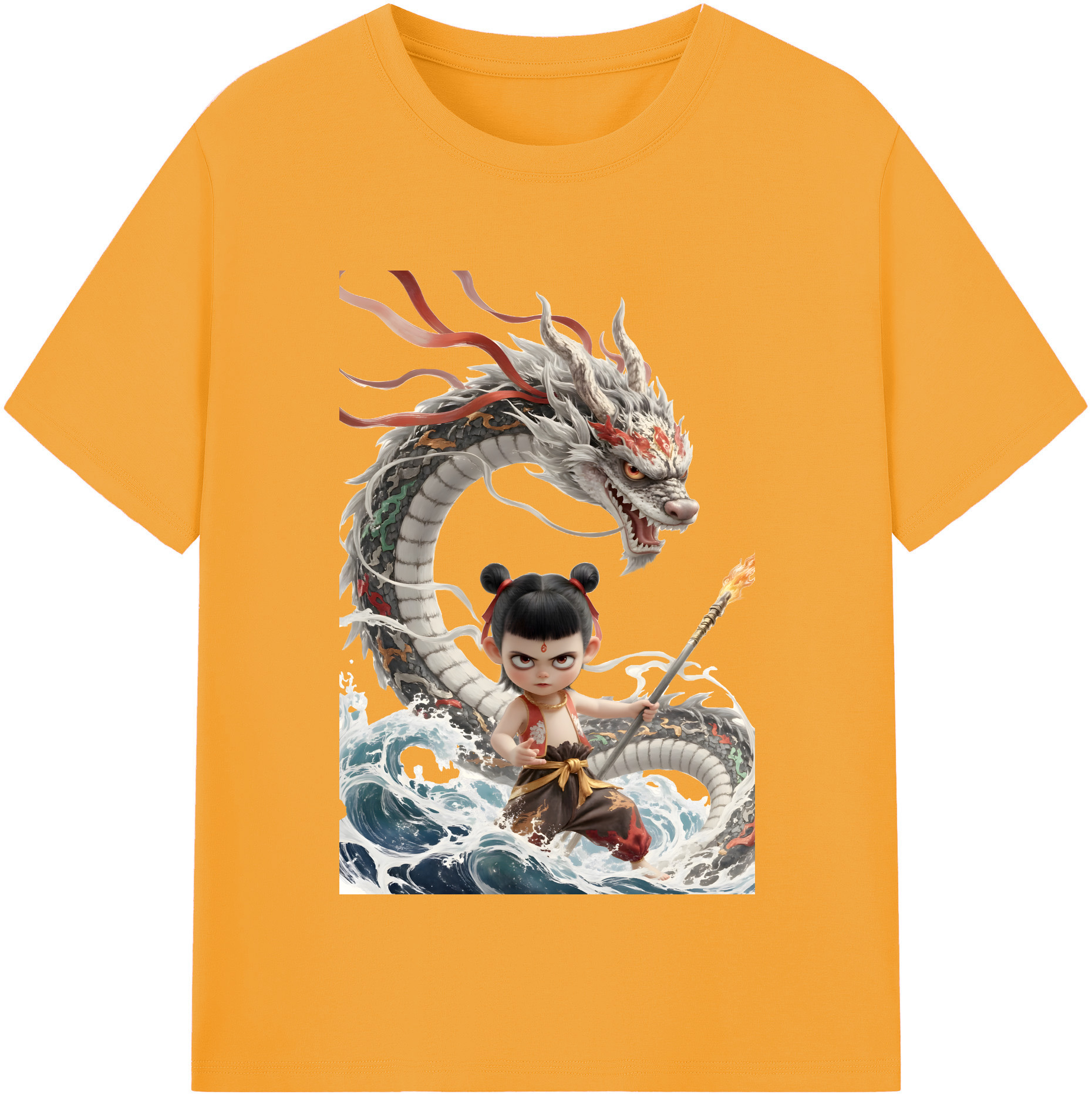 （画像用） Ne Zha 2 ナタ 魔童の大暴れ レディースカジュアルプリントTシャツ（綿100％）