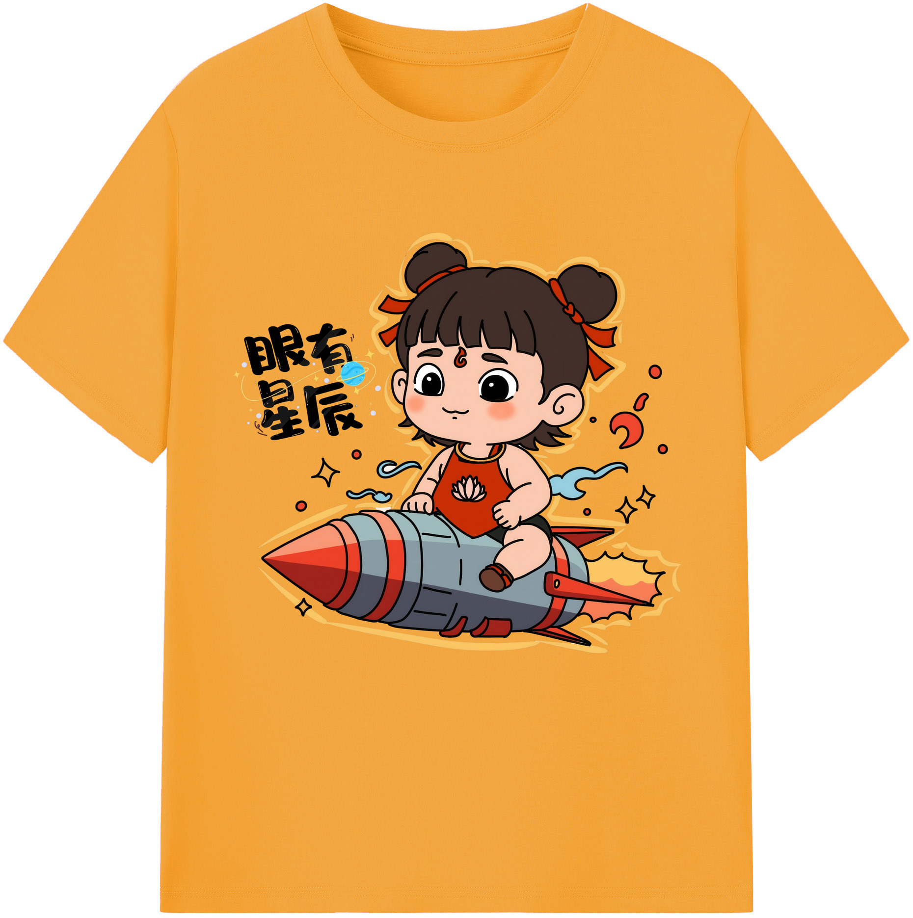（画像用） Ne Zha 2 ナタ 魔童の大暴れ レディースカジュアルプリントTシャツ（綿100％）