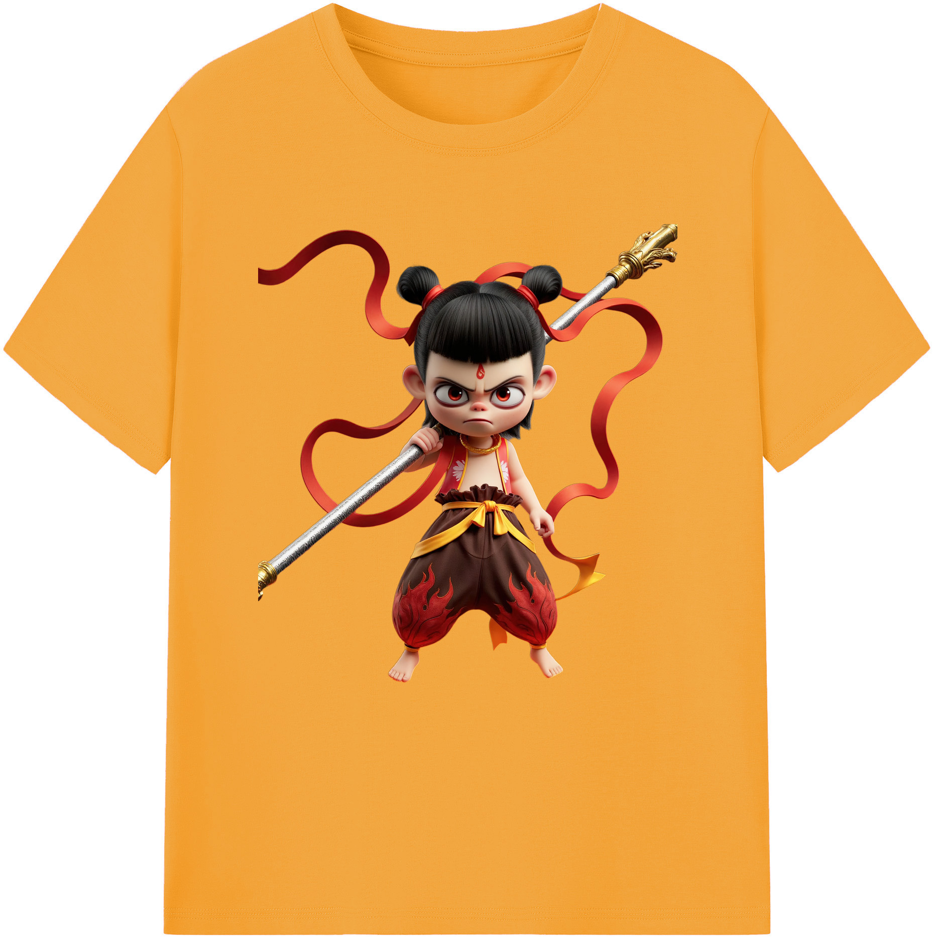 （画像用） Ne Zha 2 ナタ 魔童の大暴れ レディースカジュアルプリントTシャツ（綿100％）