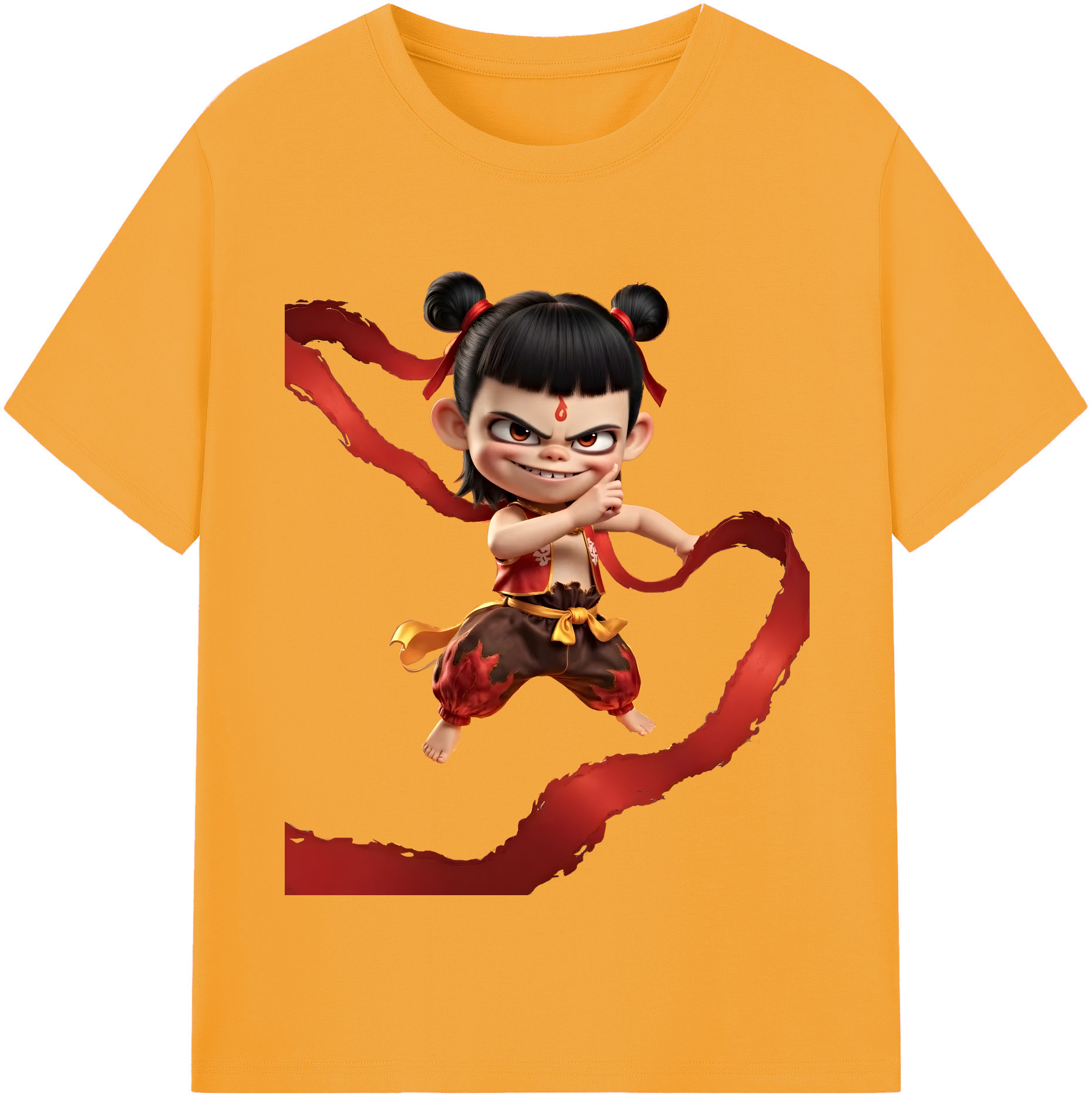 （画像用） Ne Zha 2 ナタ 魔童の大暴れ レディースカジュアルプリントTシャツ（綿100％）