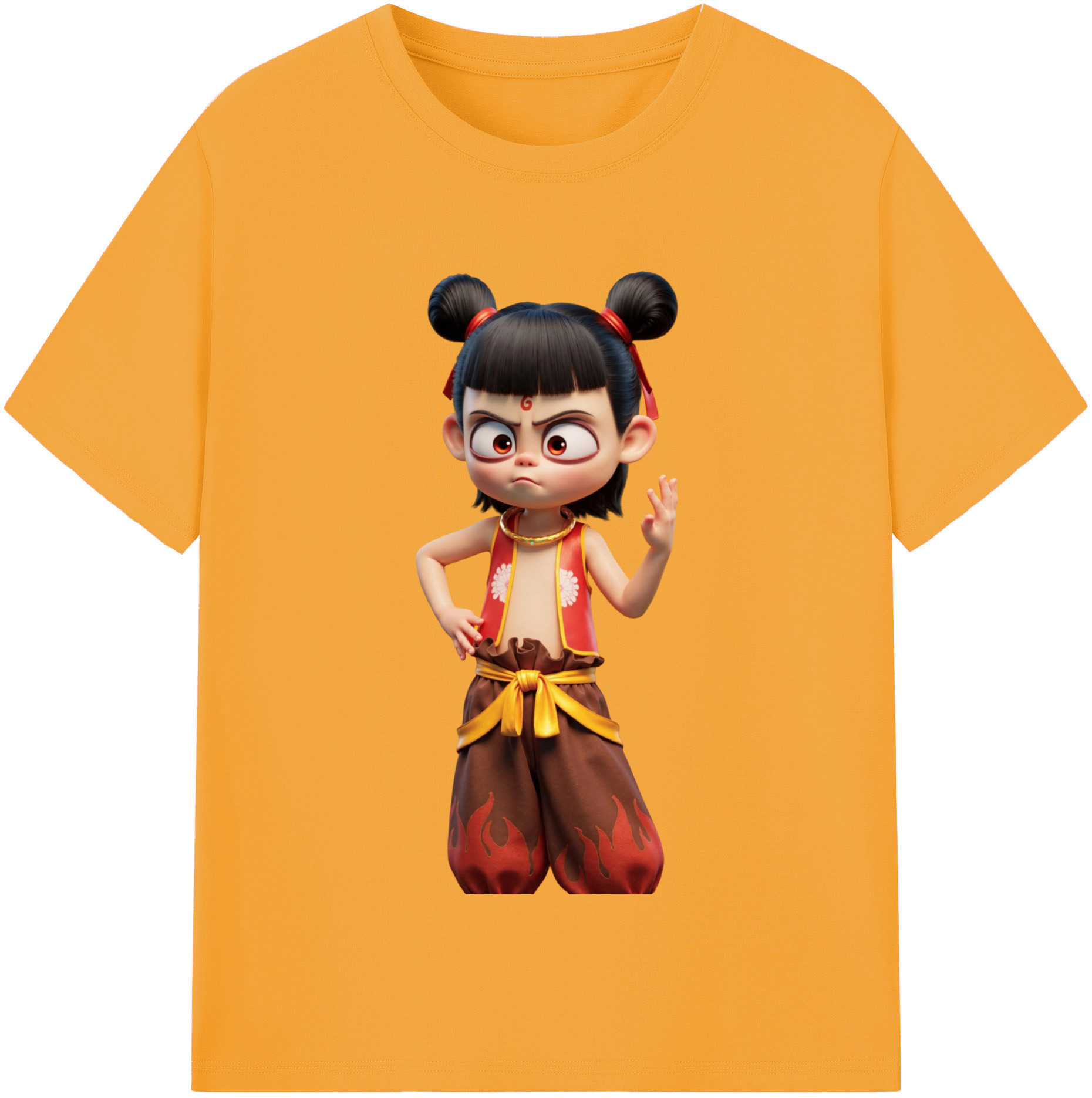 （画像用） Ne Zha 2 ナタ 魔童の大暴れ レディースカジュアルプリントTシャツ（綿100％）