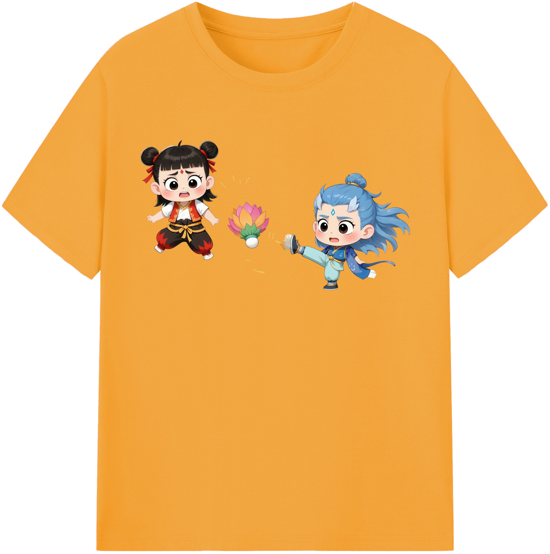 （画像用） Ne Zha 2 ナタ 魔童の大暴れ レディースカジュアルプリントTシャツ（綿100％）