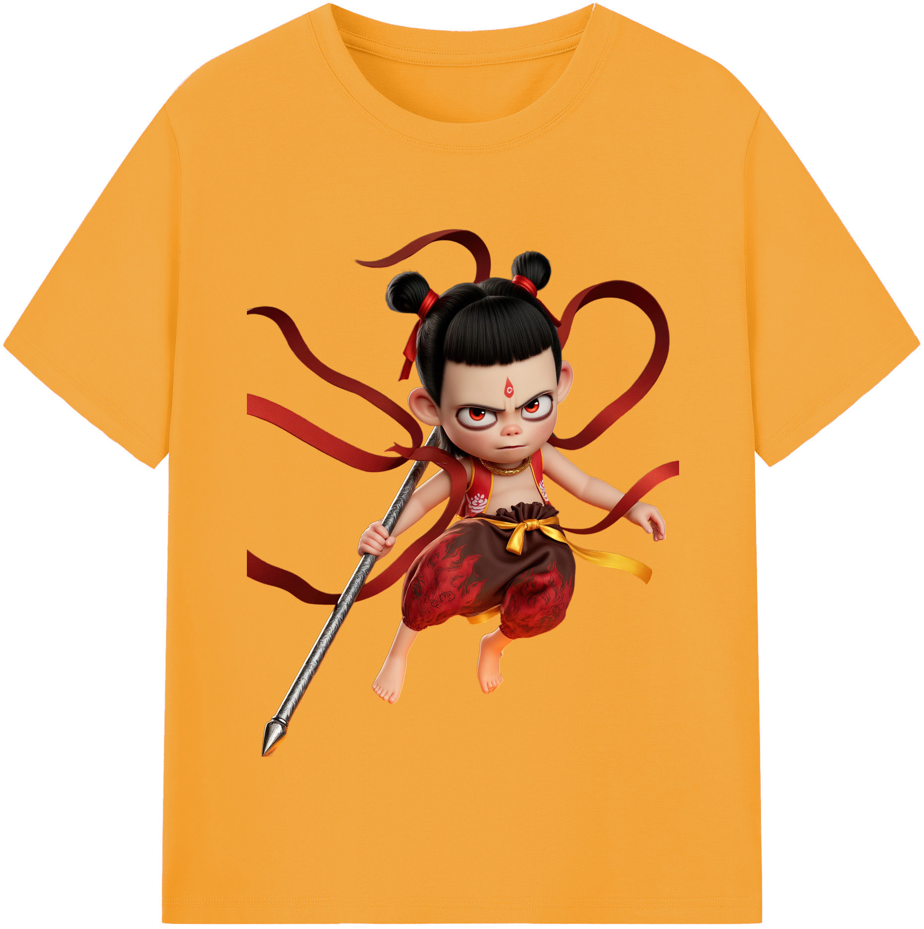（画像用） Ne Zha 2 ナタ 魔童の大暴れ レディースカジュアルプリントTシャツ（綿100％）
