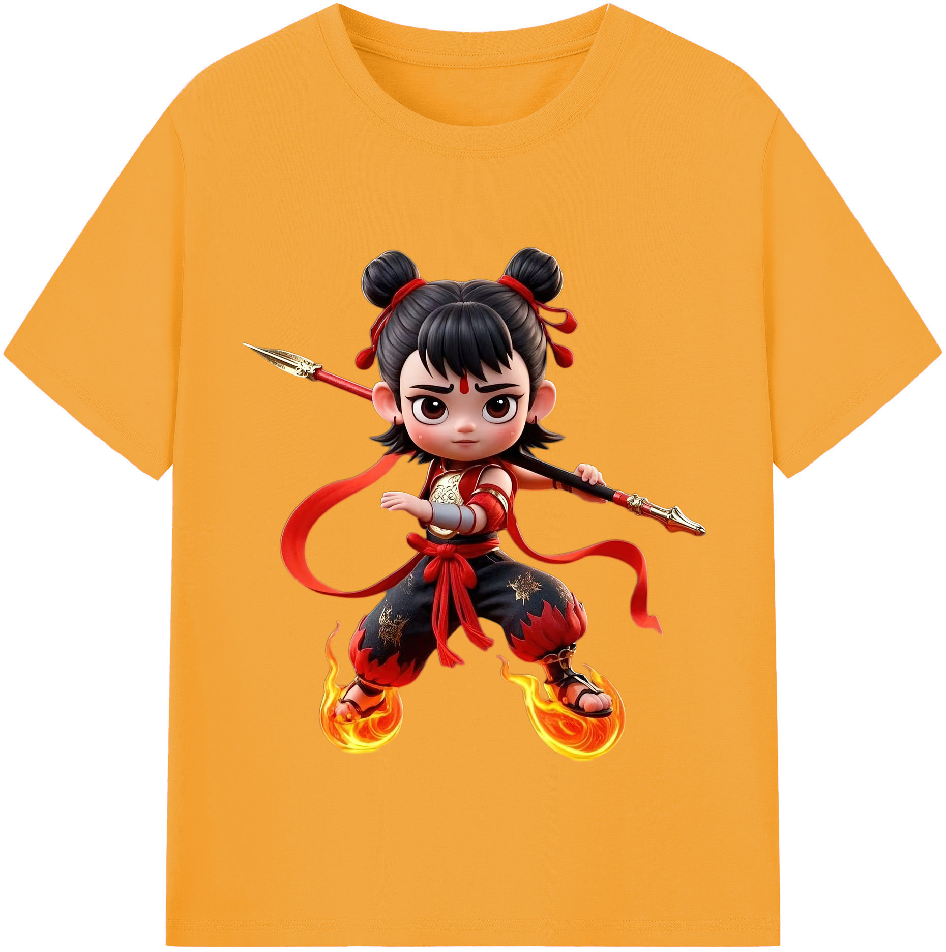 （画像用） Ne Zha 2 ナタ 魔童の大暴れ レディースカジュアルプリントTシャツ（綿100％）